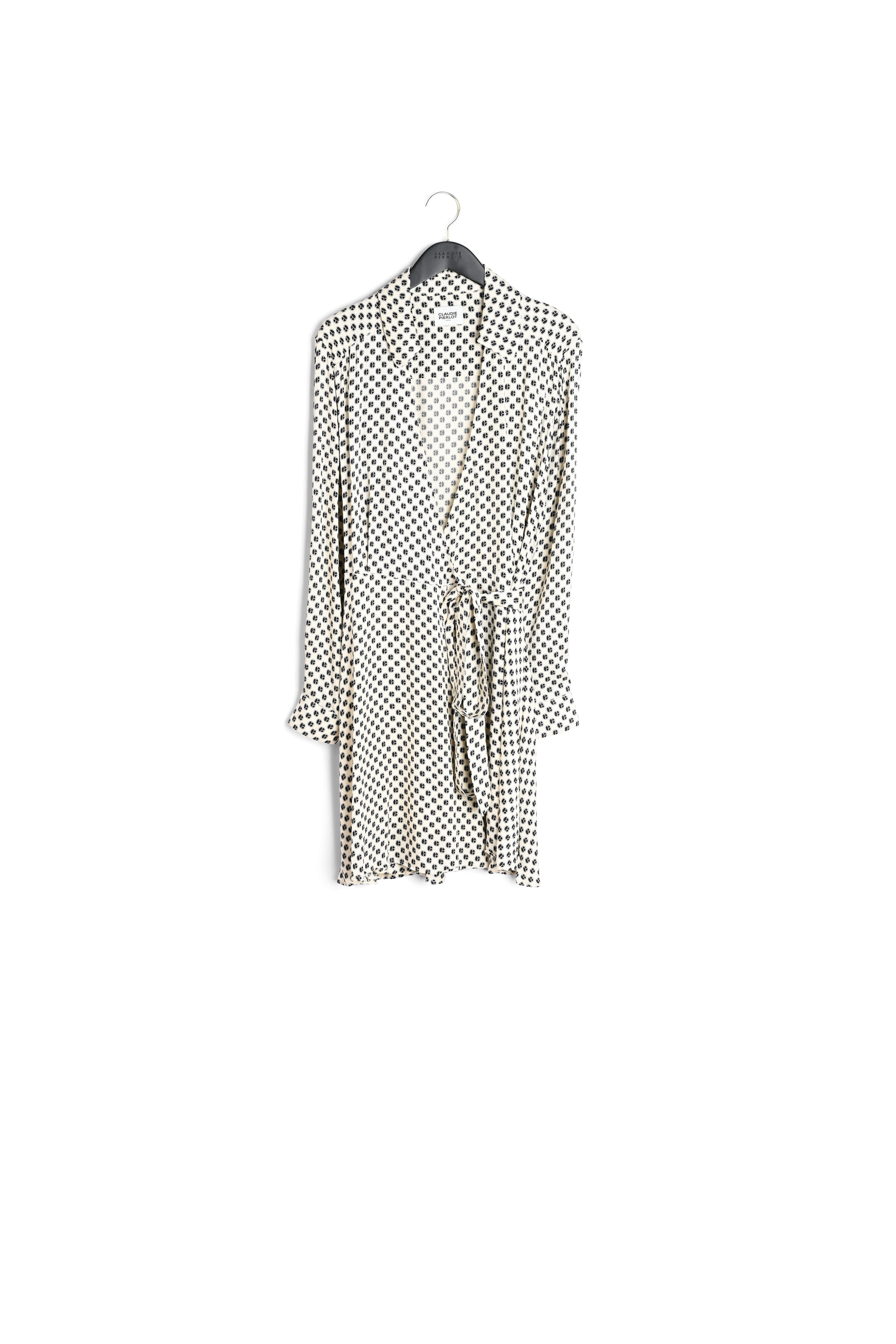 Robe portefeuille imprimé noir et blanc Faume - seconde main