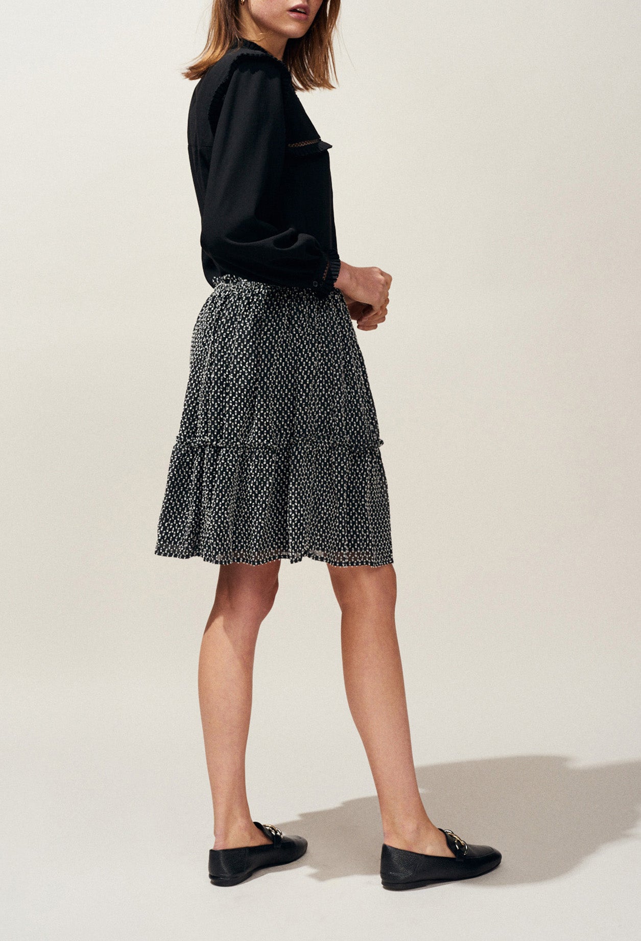 Jupe courte fluide à pois Faume - seconde main