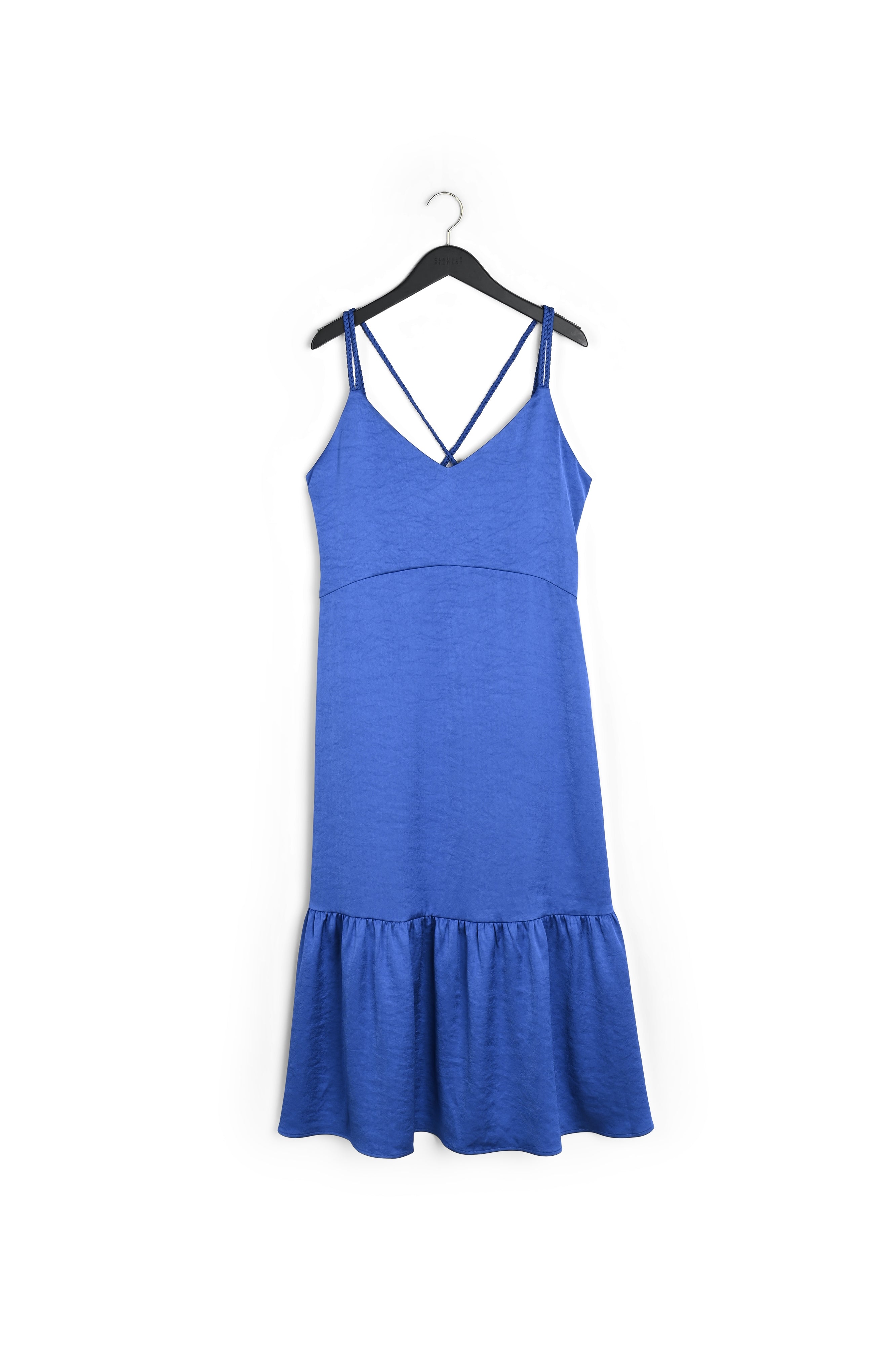 Robe midi satinée bleue Faume - seconde main