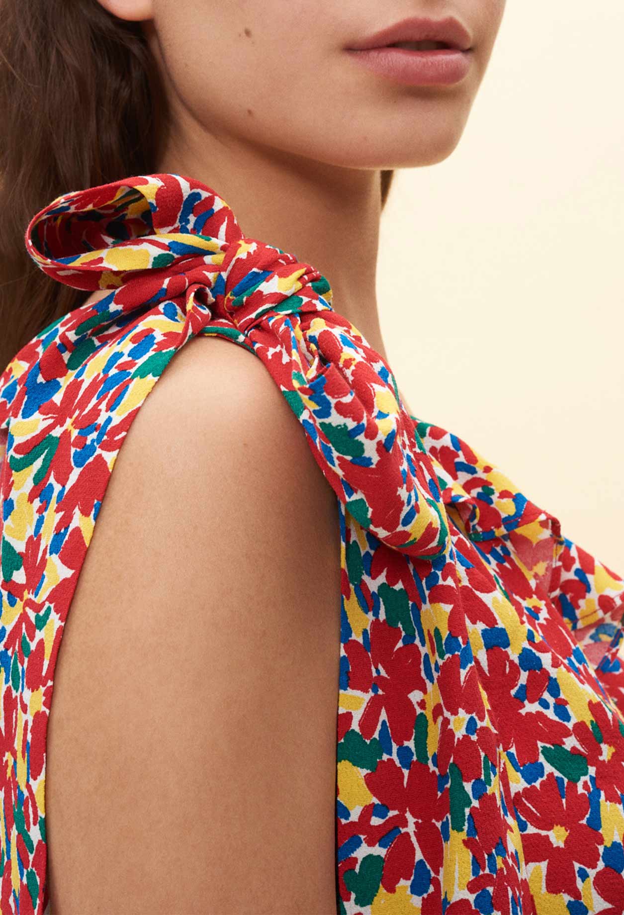 Top fleuri asymétrique Faume - seconde main