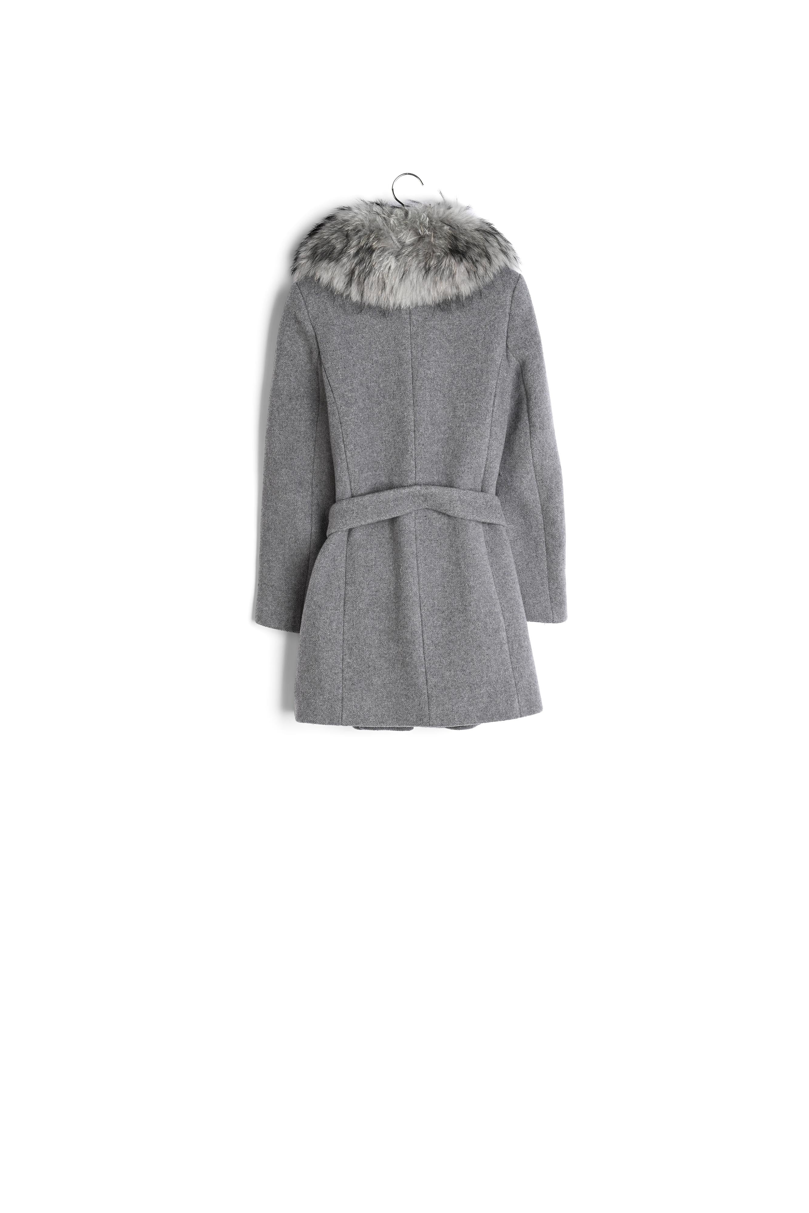 Manteau cintré col fourrure Faume - seconde main