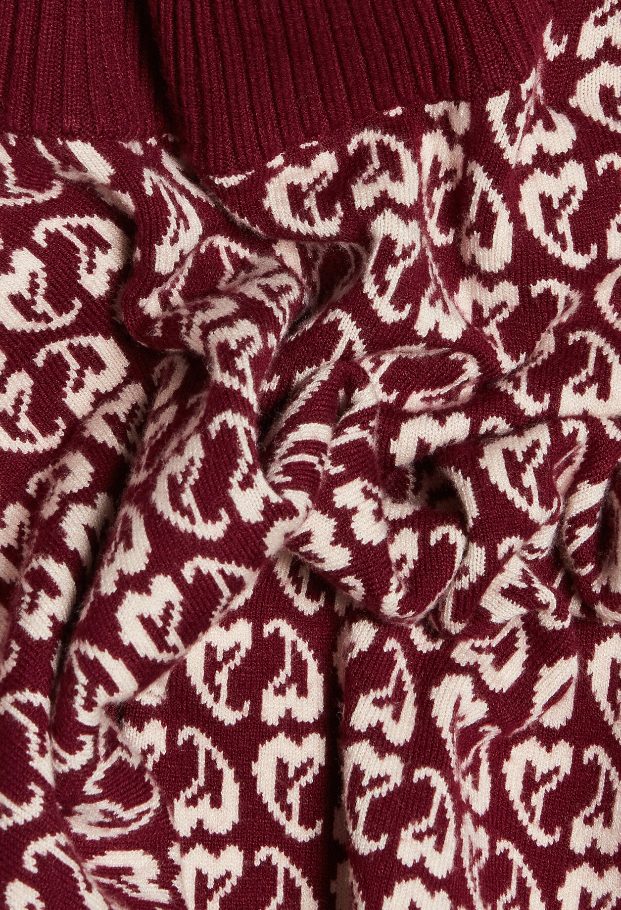 Pull bicolore maille imprimé coeur Faume - seconde main