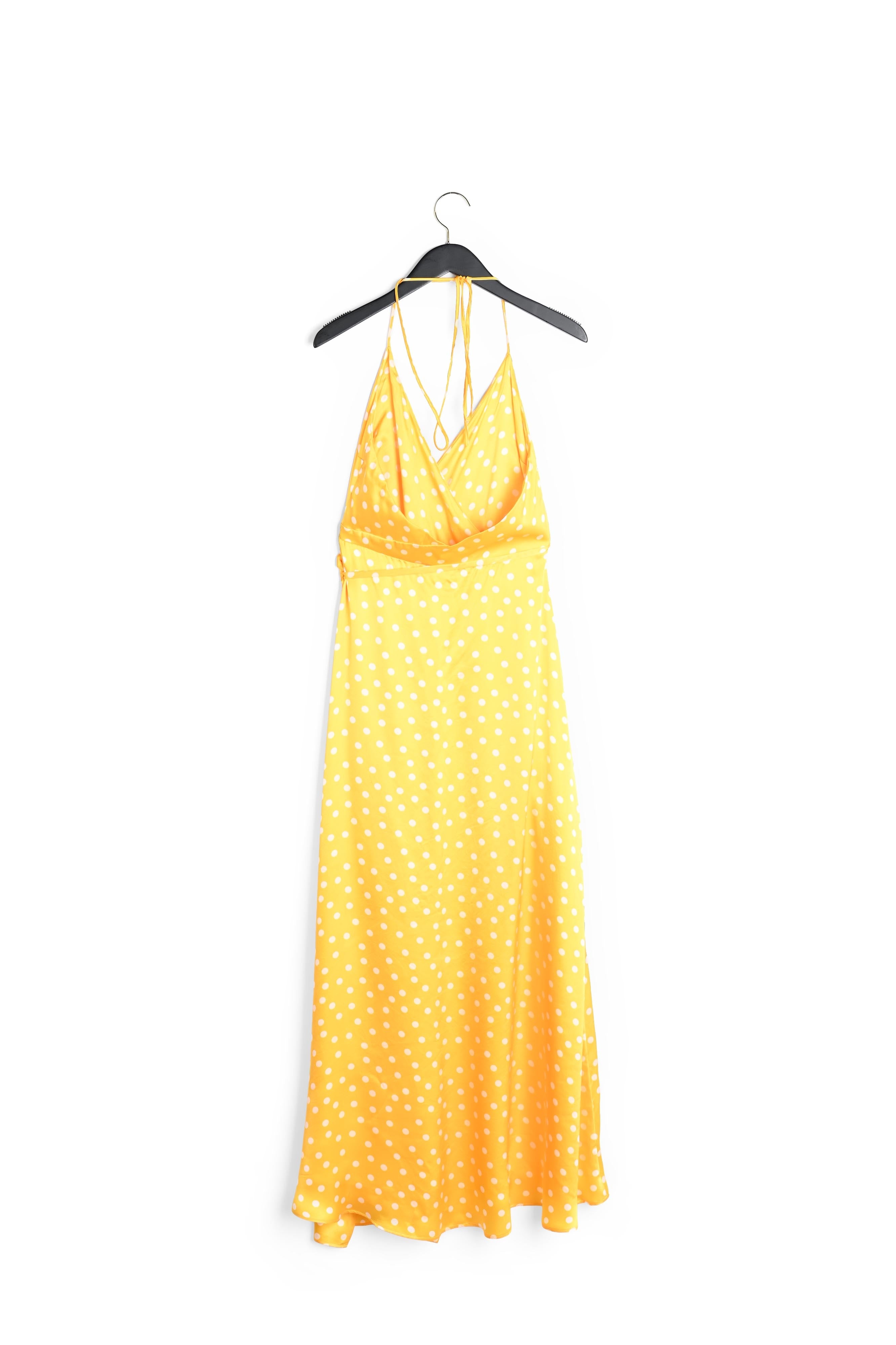 Robe longue portefeuille soie jaune Faume - seconde main
