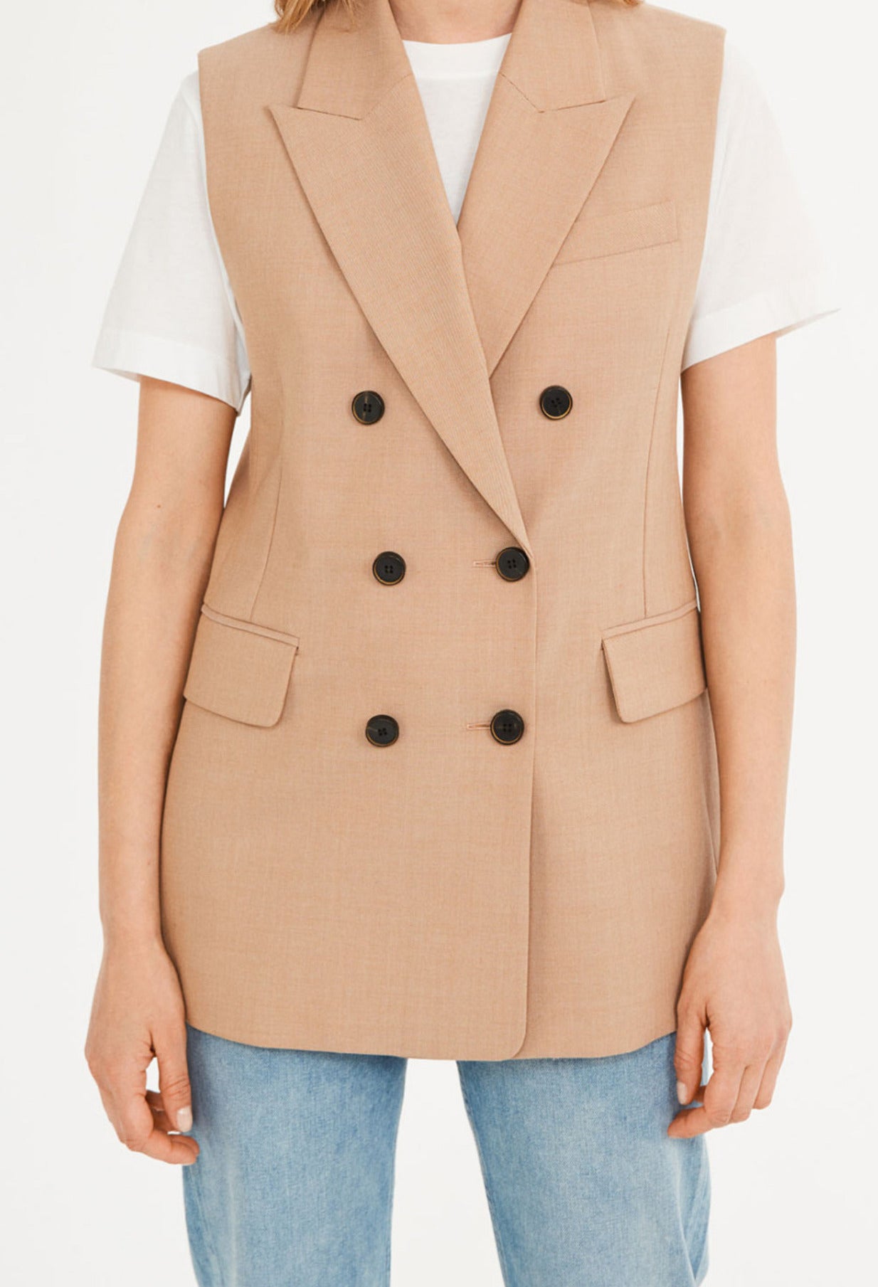 Veste sans manches en laine traçable Faume - seconde main