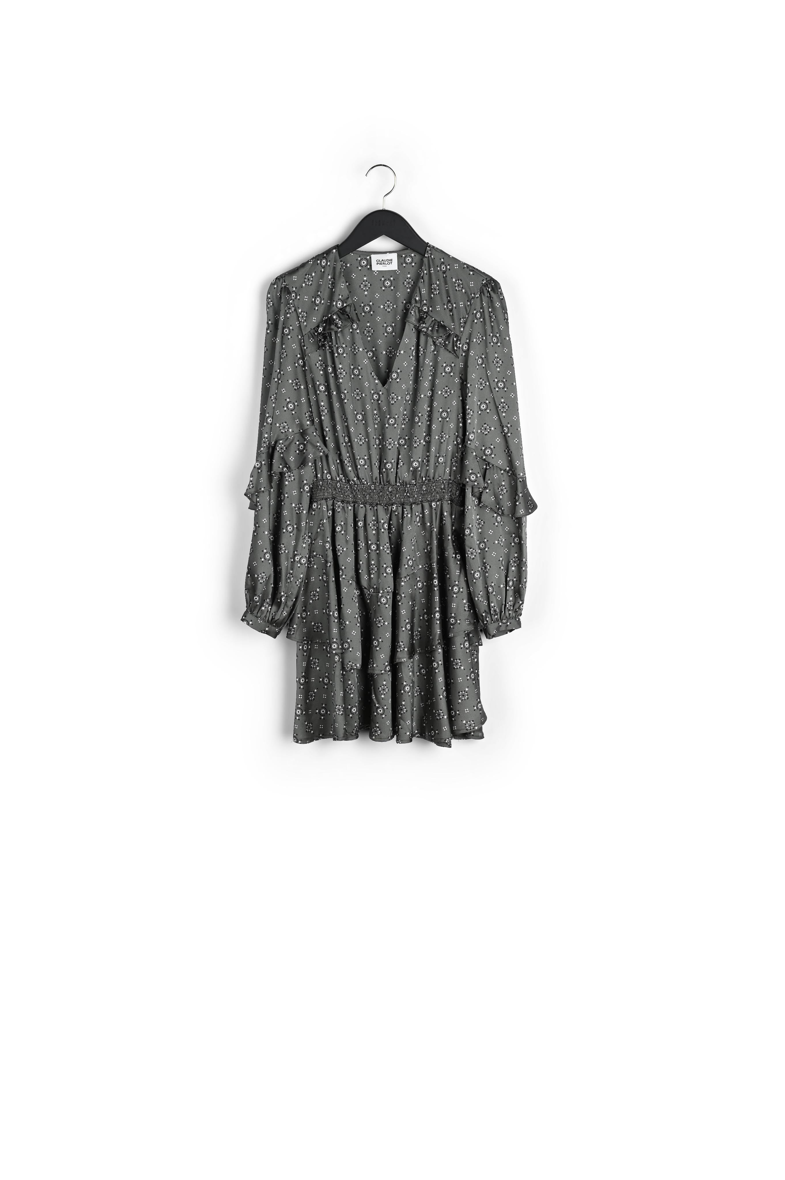 Robe courte à motif géométrique smocké Faume - seconde main