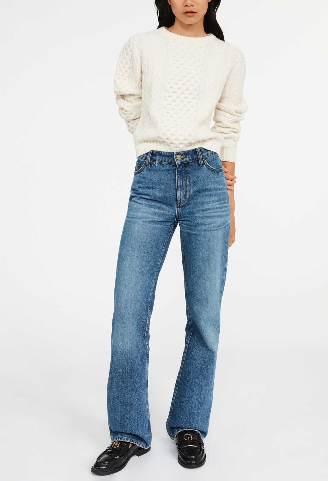 Pull torsadé écru Faume - seconde main