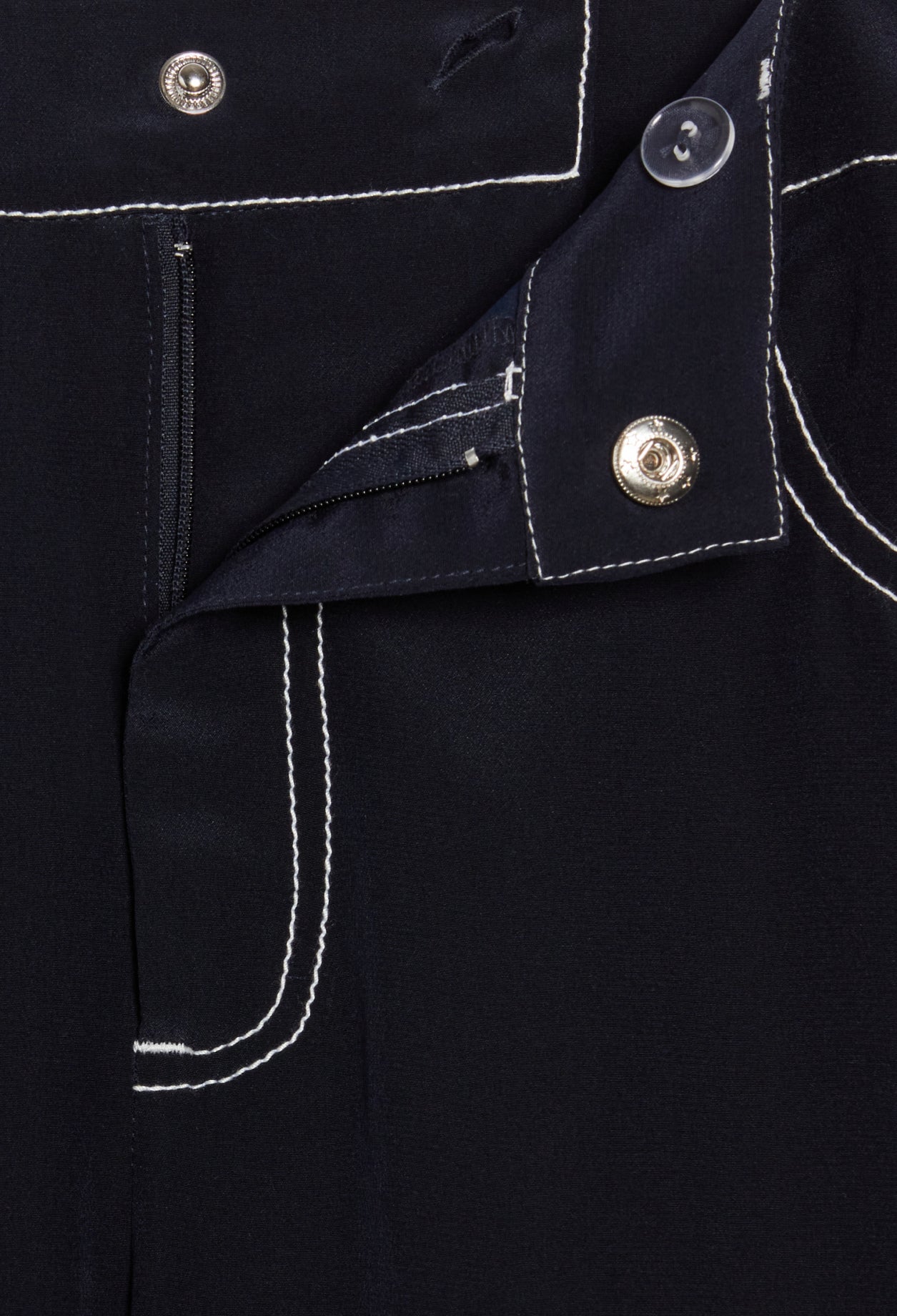 Pantalon droit long soie bleue Faume - seconde main