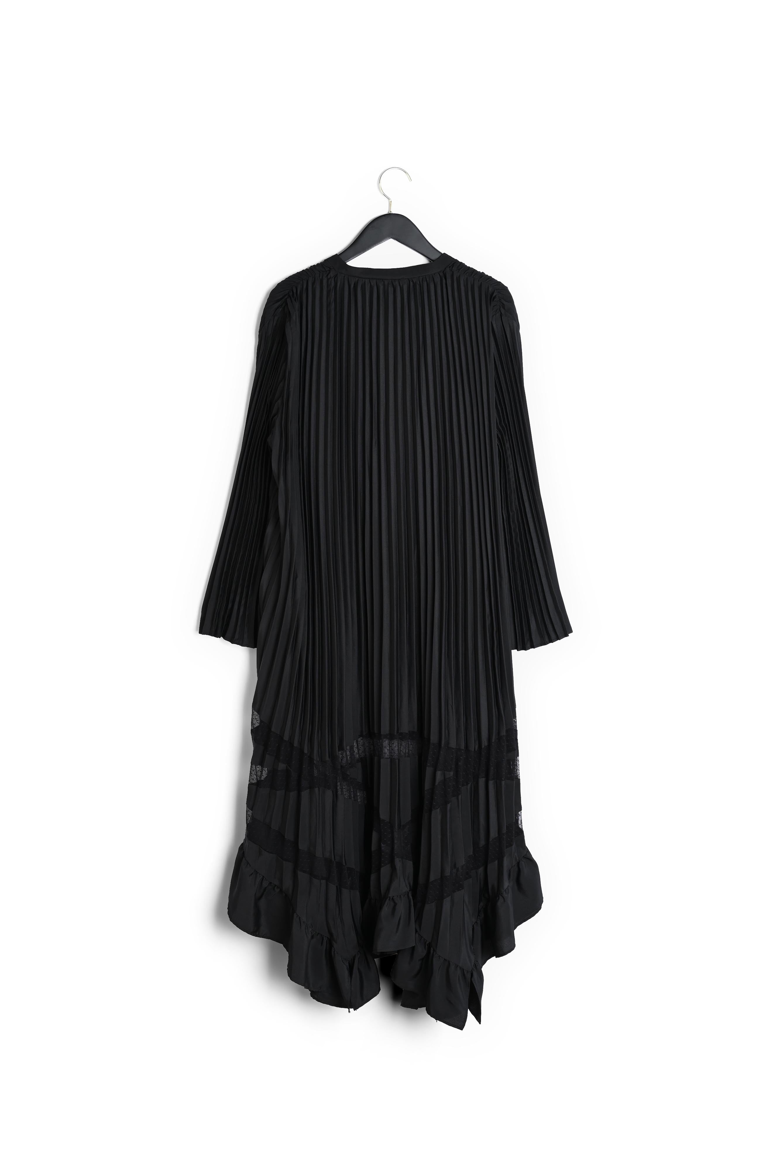 Robe midi plissée asymétrique noire Faume - seconde main