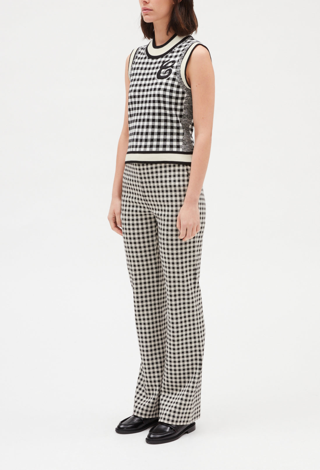 Pull sans manches carreaux bicolore Faume - seconde main