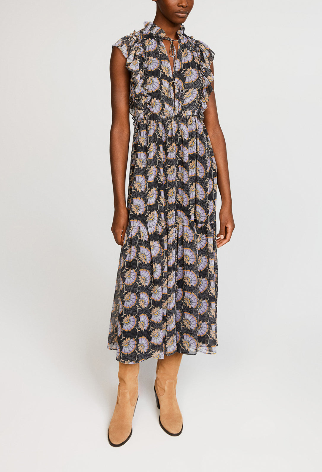 Robe longue volantée Faume - seconde main