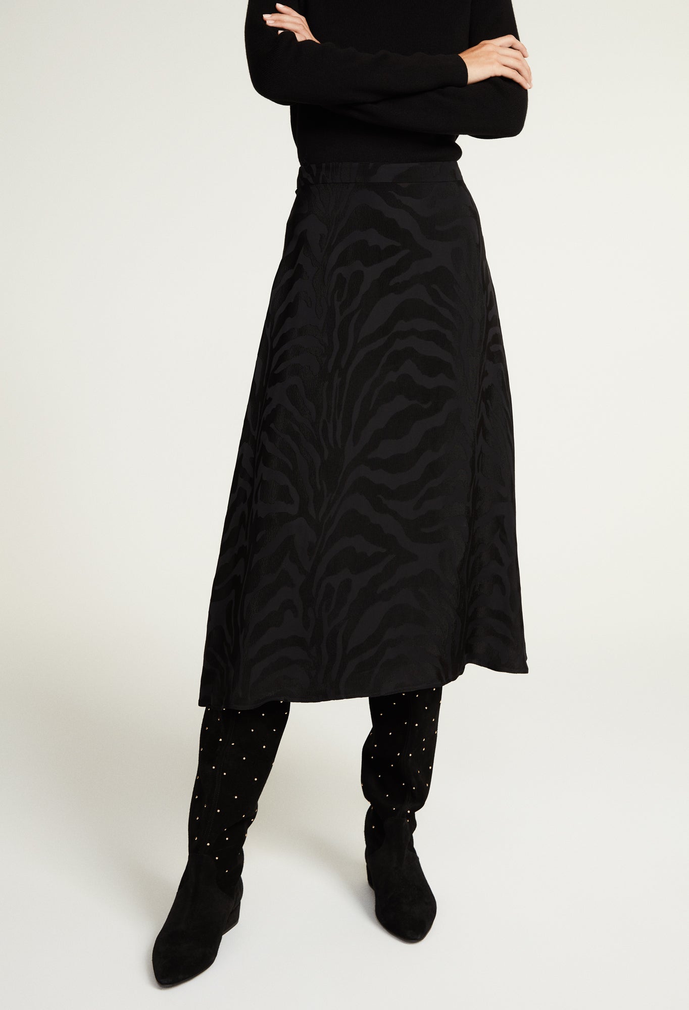 Jupe noire satinée Faume - seconde main