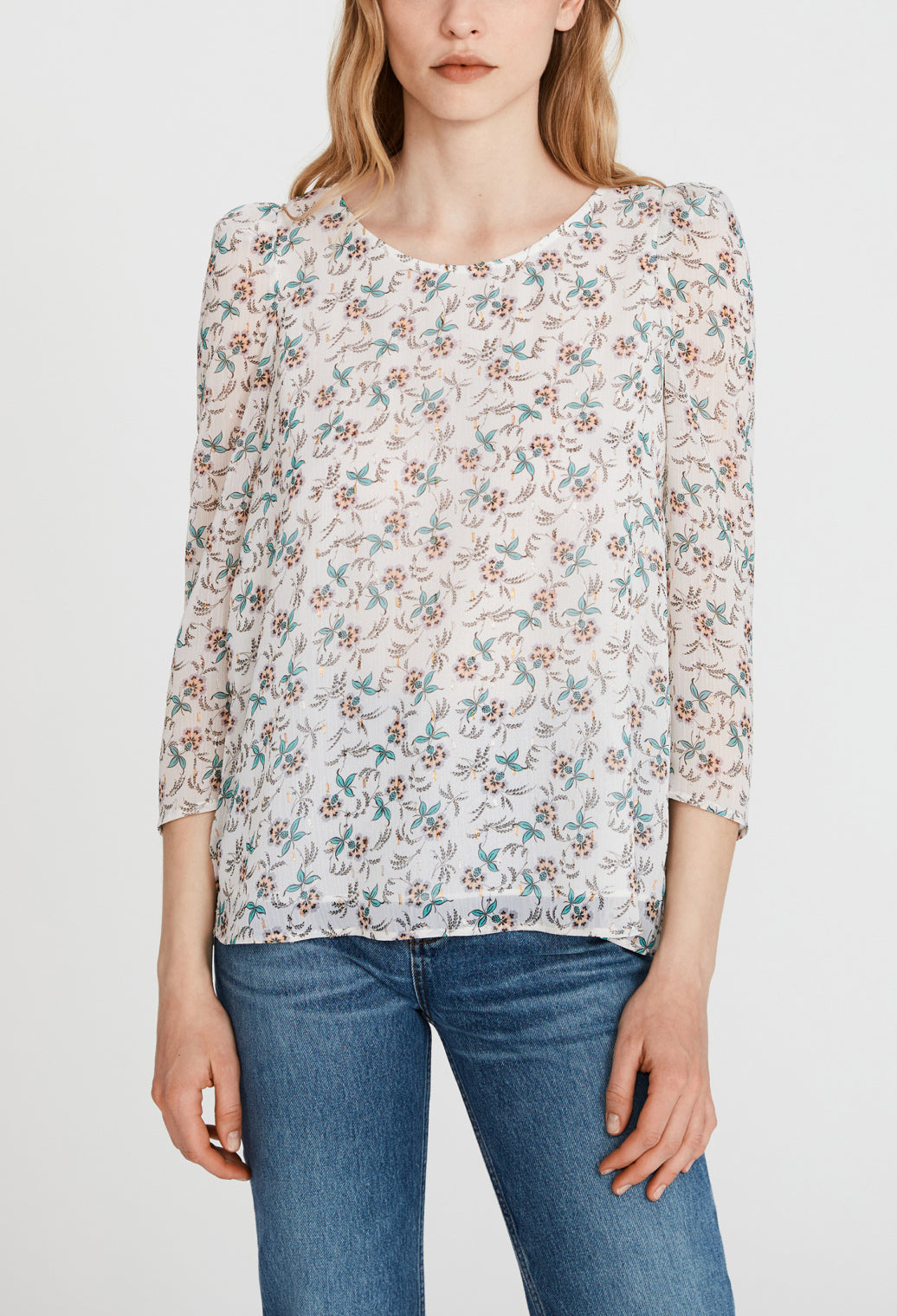 Chemise imprimé floral métallisé Faume - seconde main