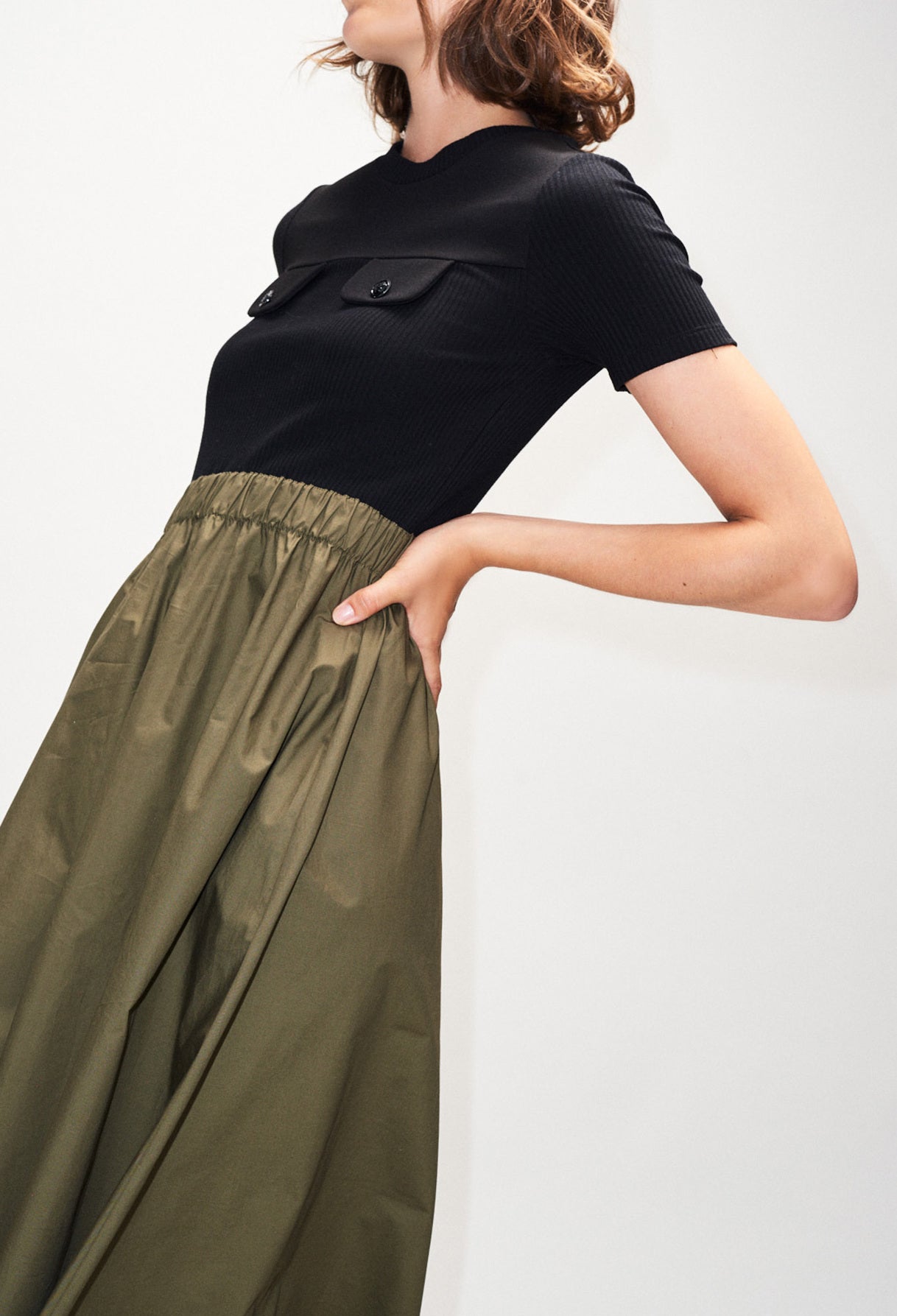 Robe longueur midi bi matière Faume - seconde main