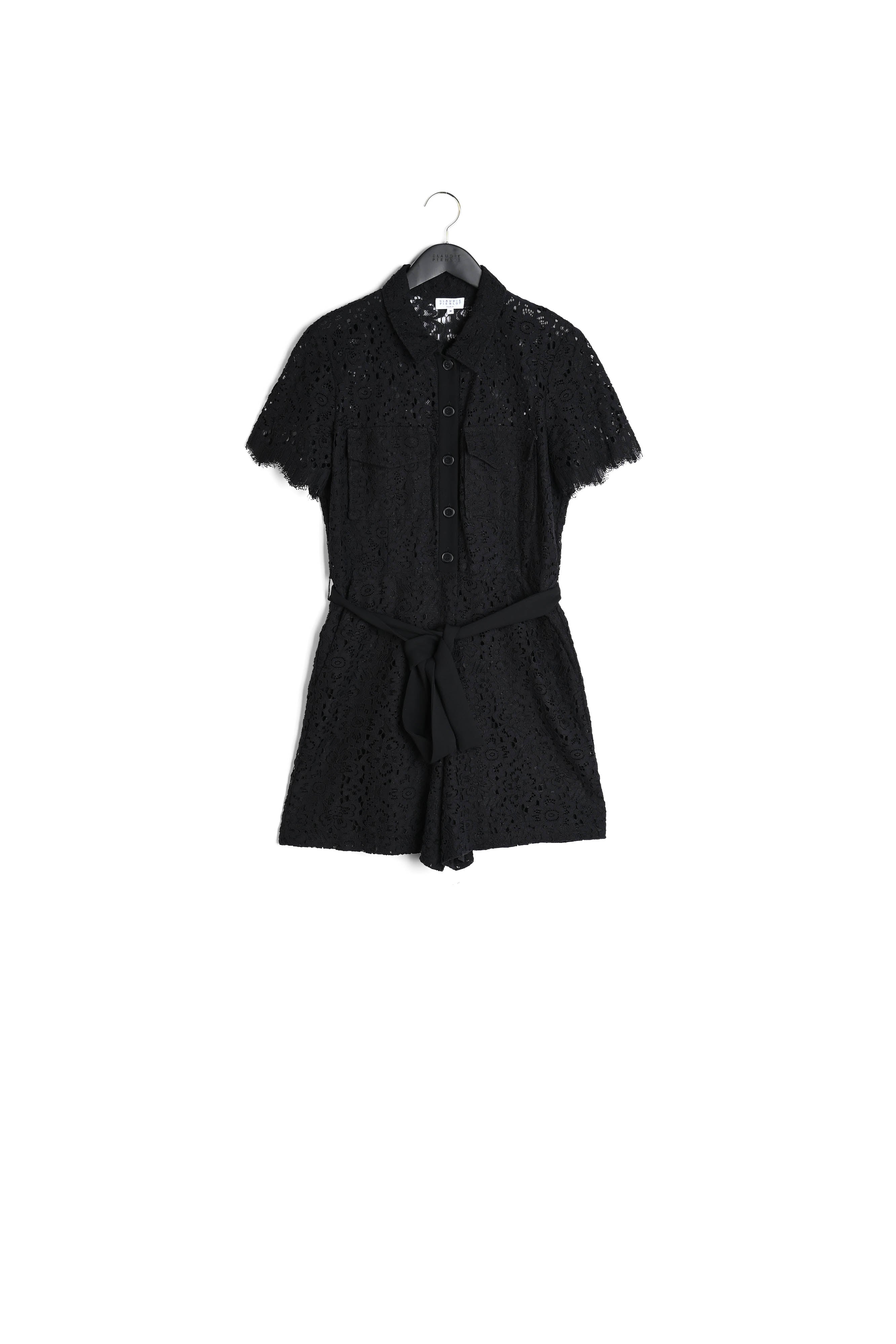 Combi-short en guipure noire Faume - seconde main