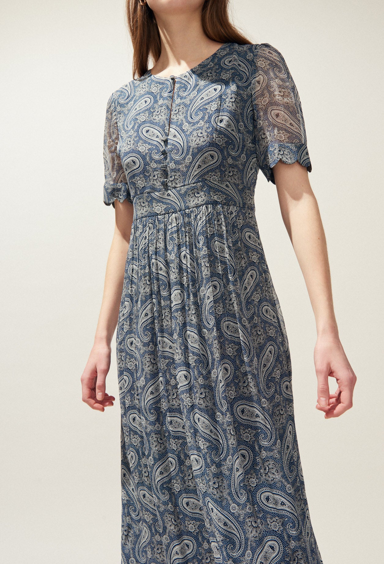 Robe longue fluide imprimé cachemire Faume - seconde main