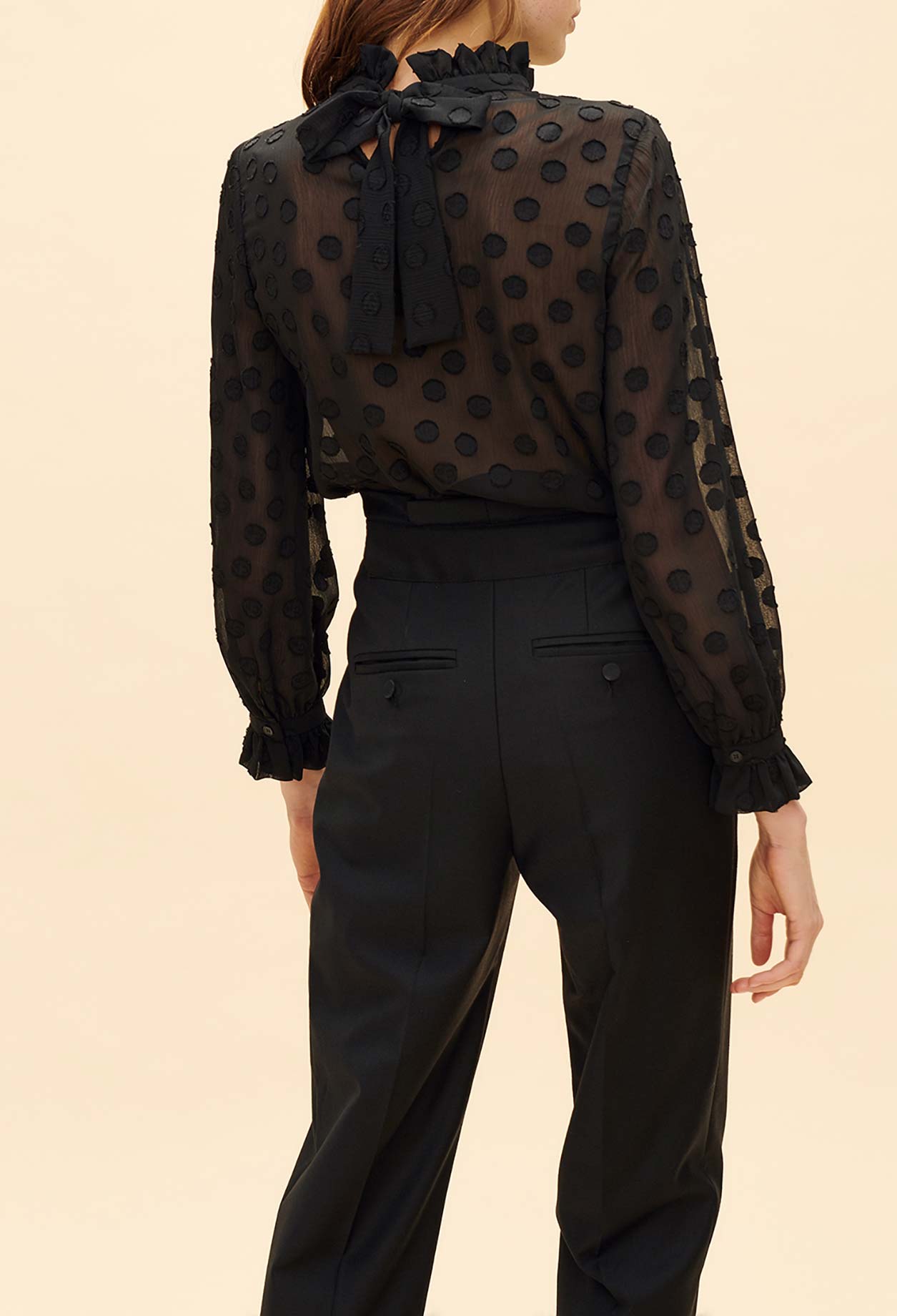 Top plumetis col victorien Faume - seconde main