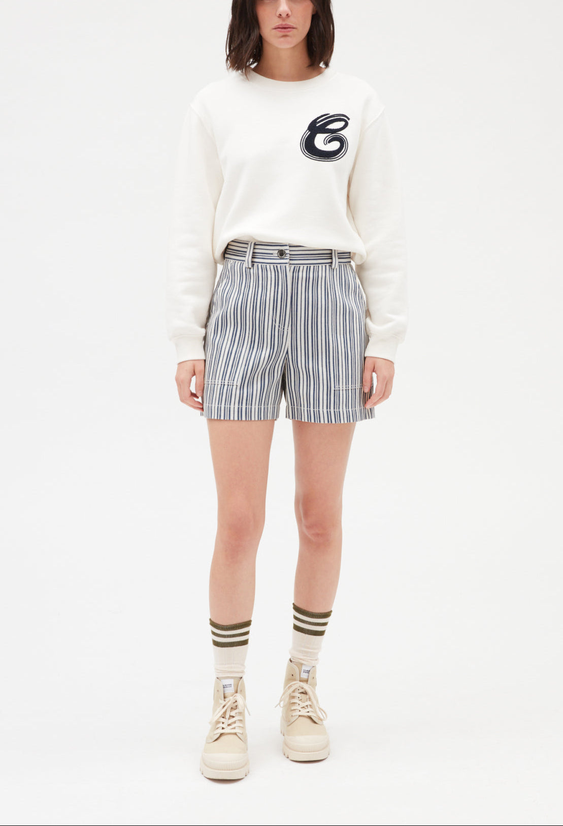 Short rayé bicolore Faume - seconde main