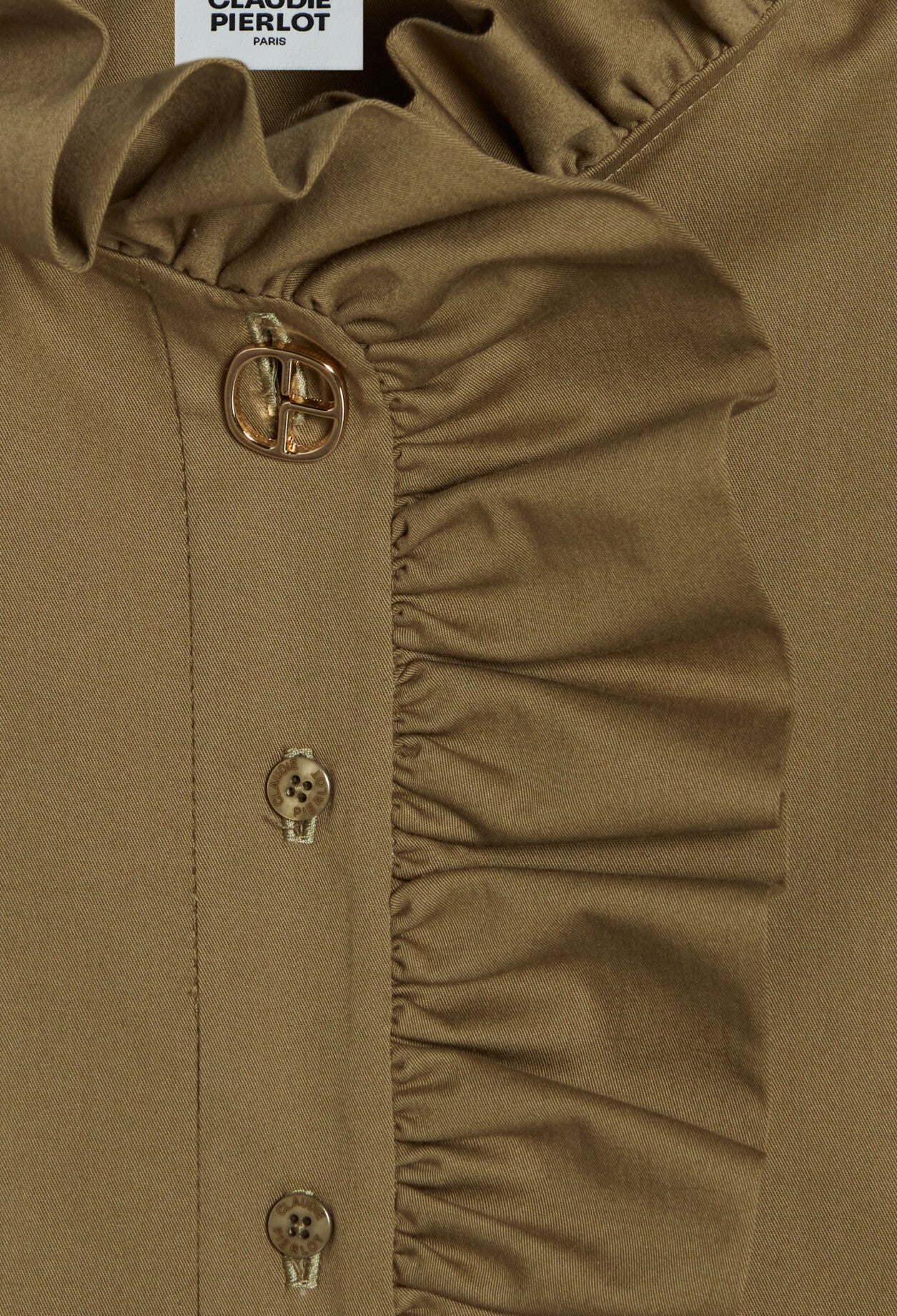 Blouse volants kaki Faume - seconde main