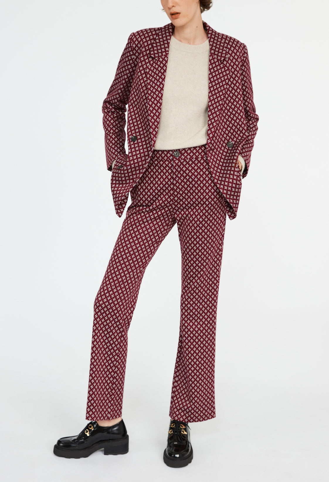 Veste bicolore de blazer imprimé Faume - seconde main