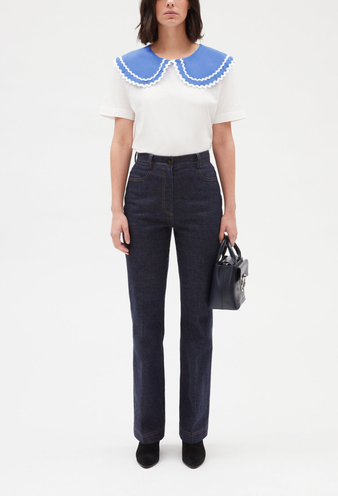 T-shirt col claudine écru Faume - seconde main