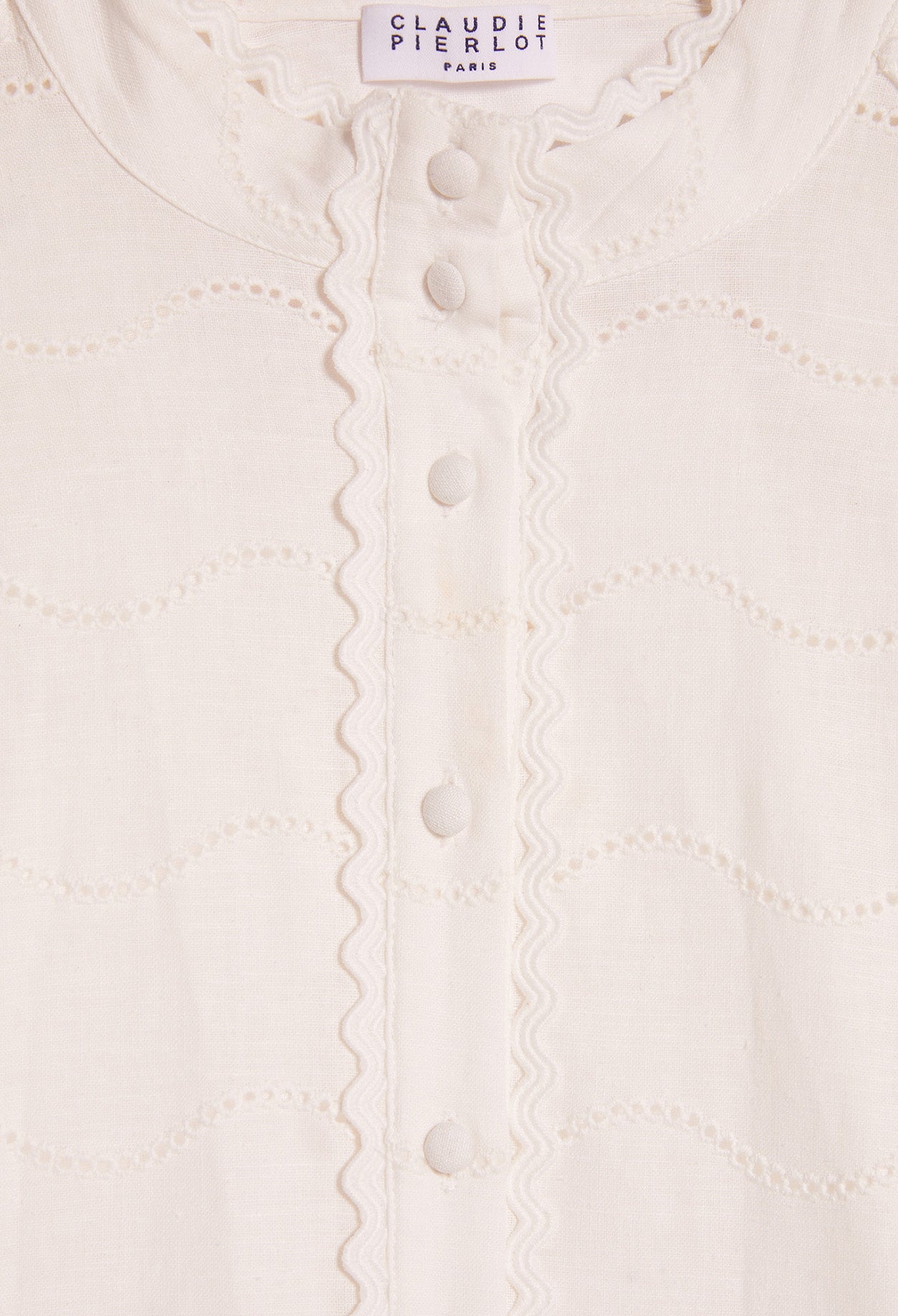 Chemise à broderies en coton biologique Faume - seconde main