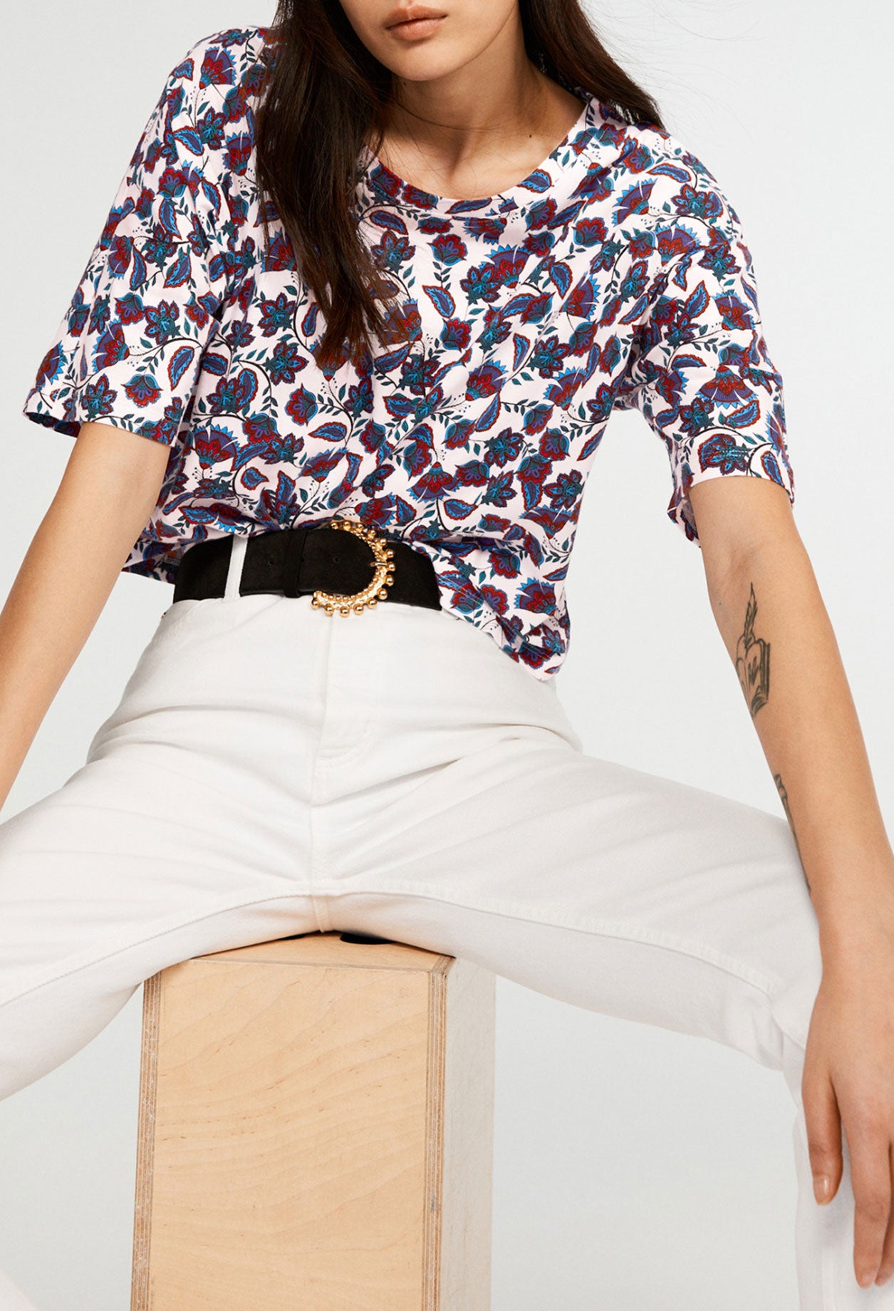 T-shirt sérigraphié en coton biologique Faume - seconde main