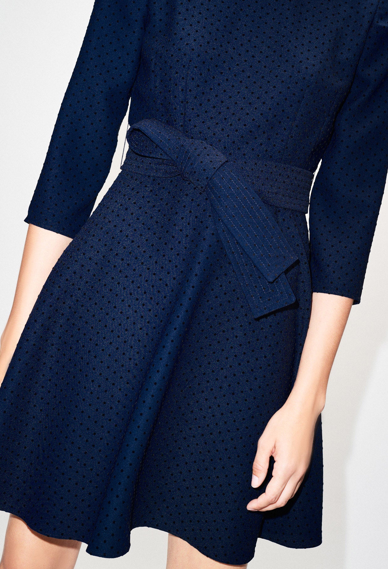 Robe évasée ceinturée à pois Faume - seconde main