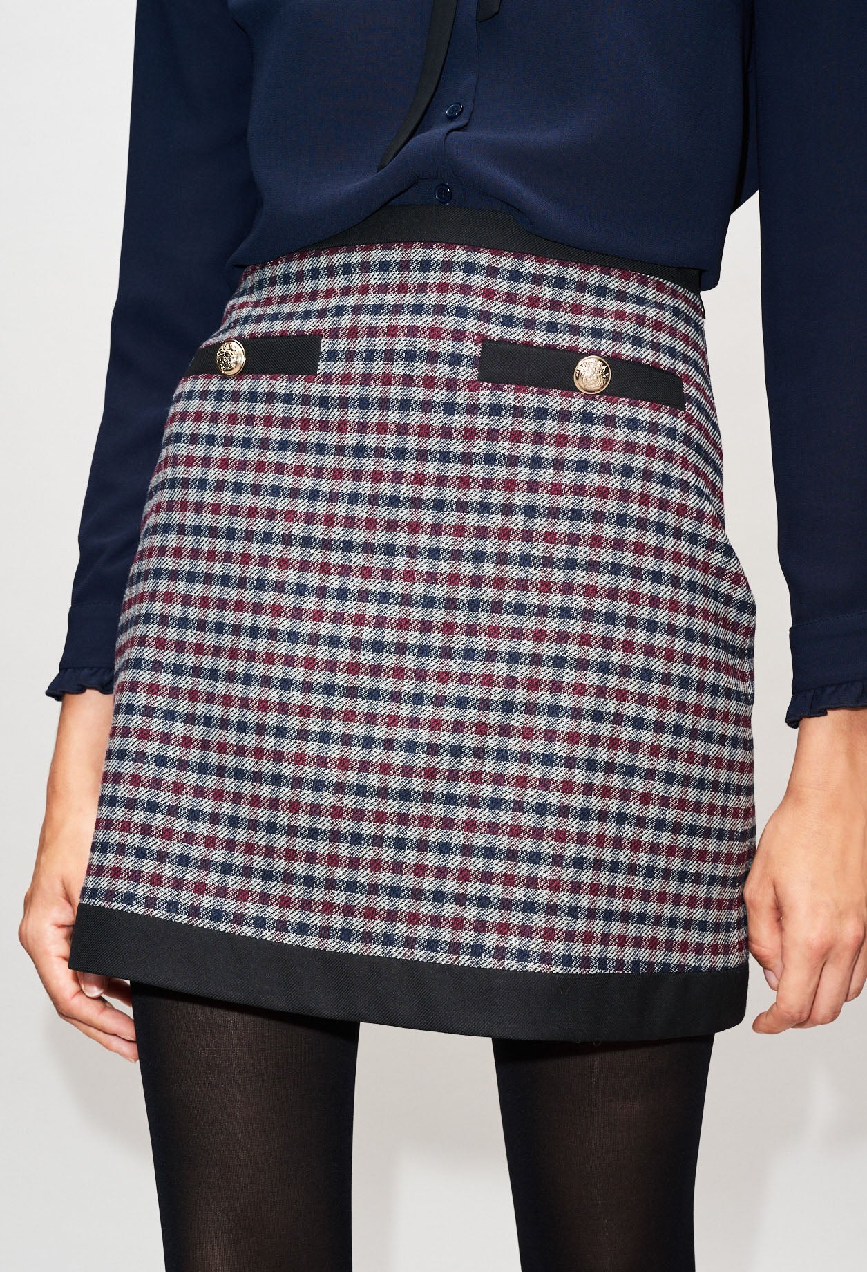 Jupe courte à carreaux vichy Faume - seconde main