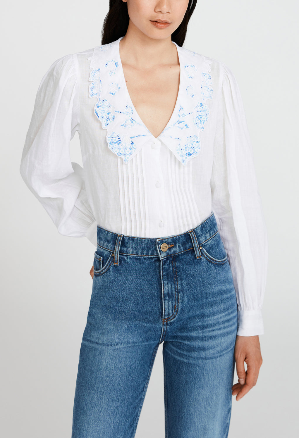 Chemise à col brodé Faume - seconde main