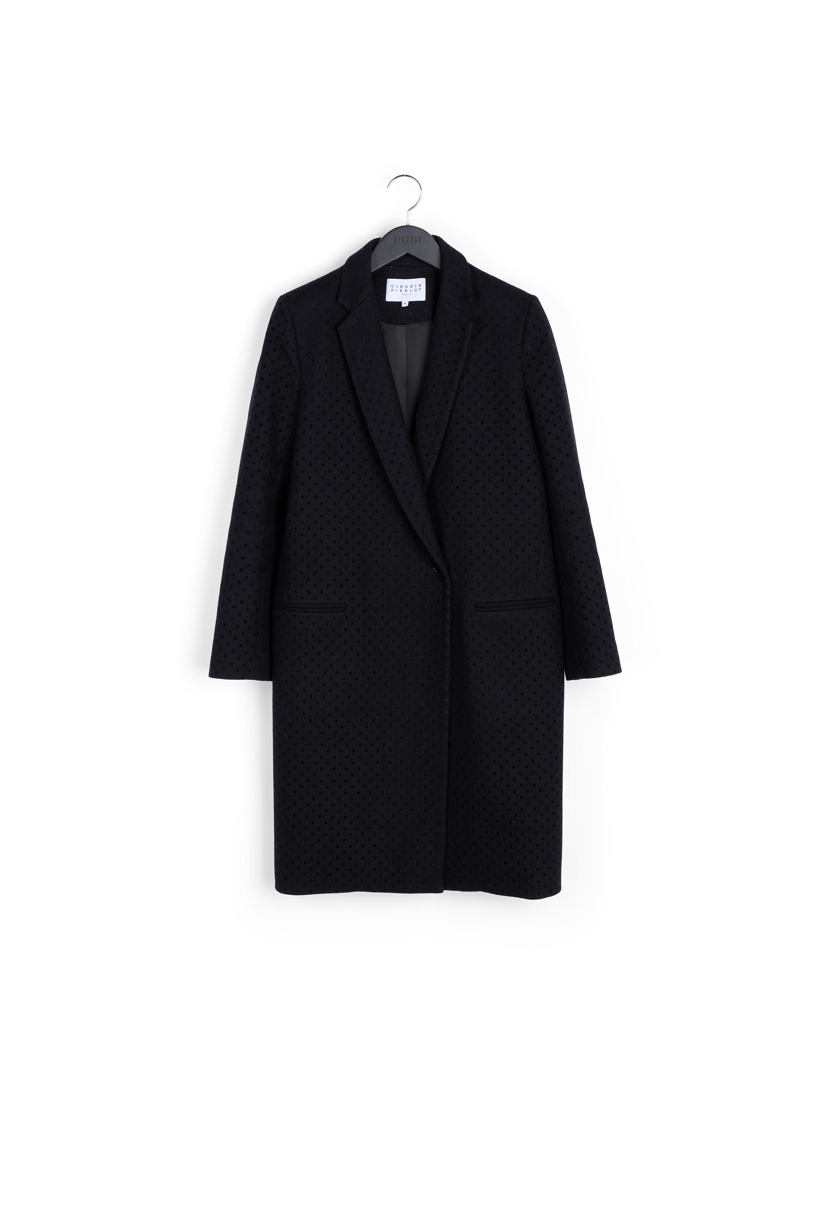 Manteau long à pois floqués Faume - seconde main