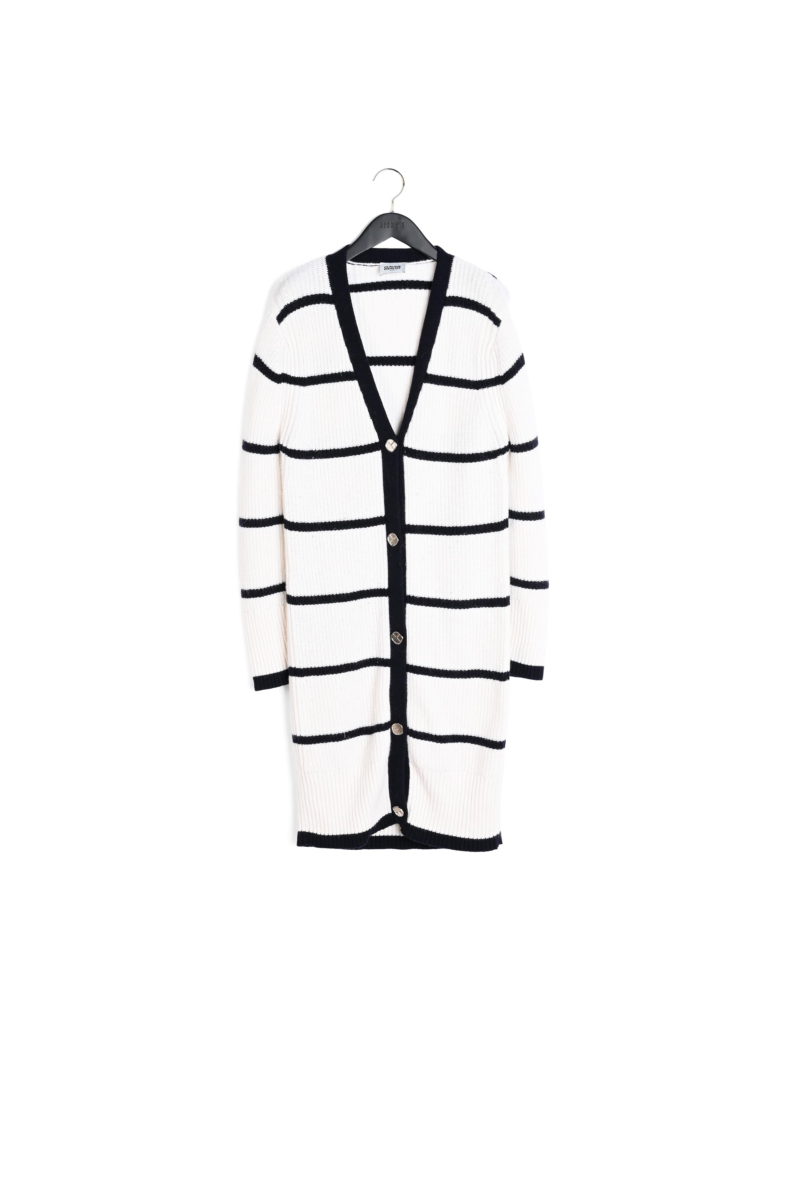 Cardigan bicolore laine Faume - seconde main