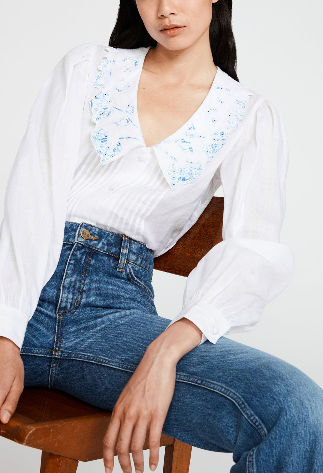 Chemise à col brodé Faume - seconde main