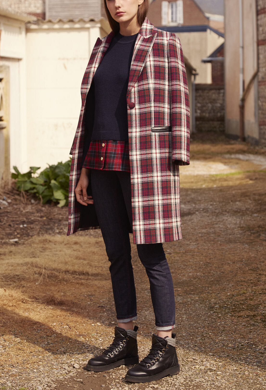 Jean brut à boutons surpiqûre contrastée Faume - seconde main