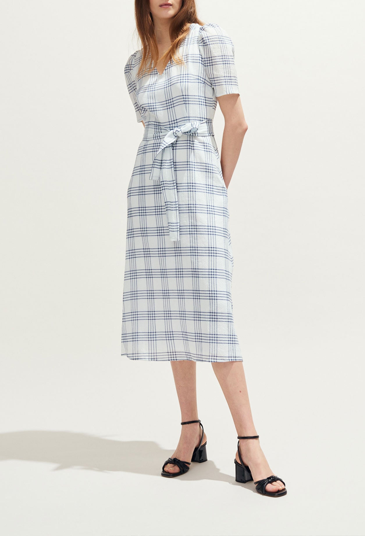 Robe en coton à carreaux ceinturée Faume - seconde main