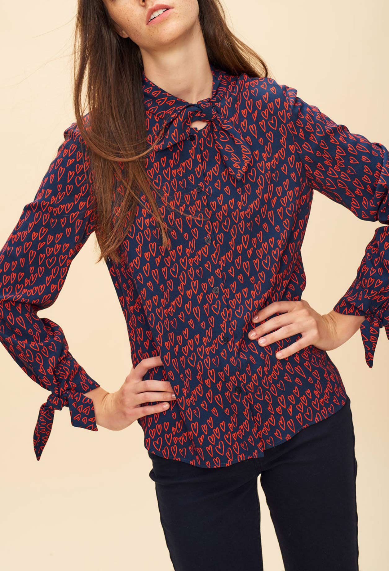 Chemise imprimé cœur Faume - seconde main