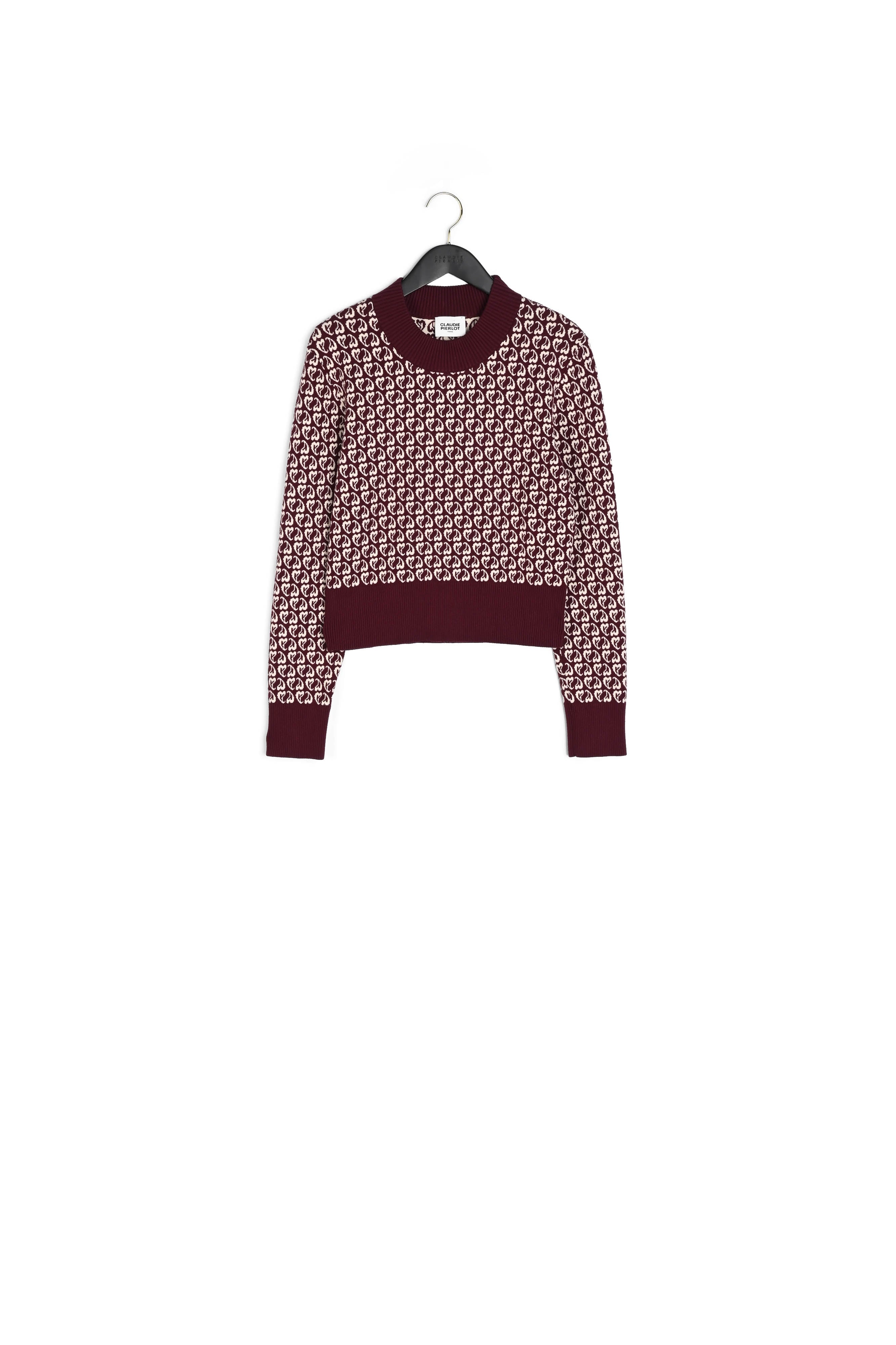 Pull à col cheminée en laine traçable Faume - seconde main