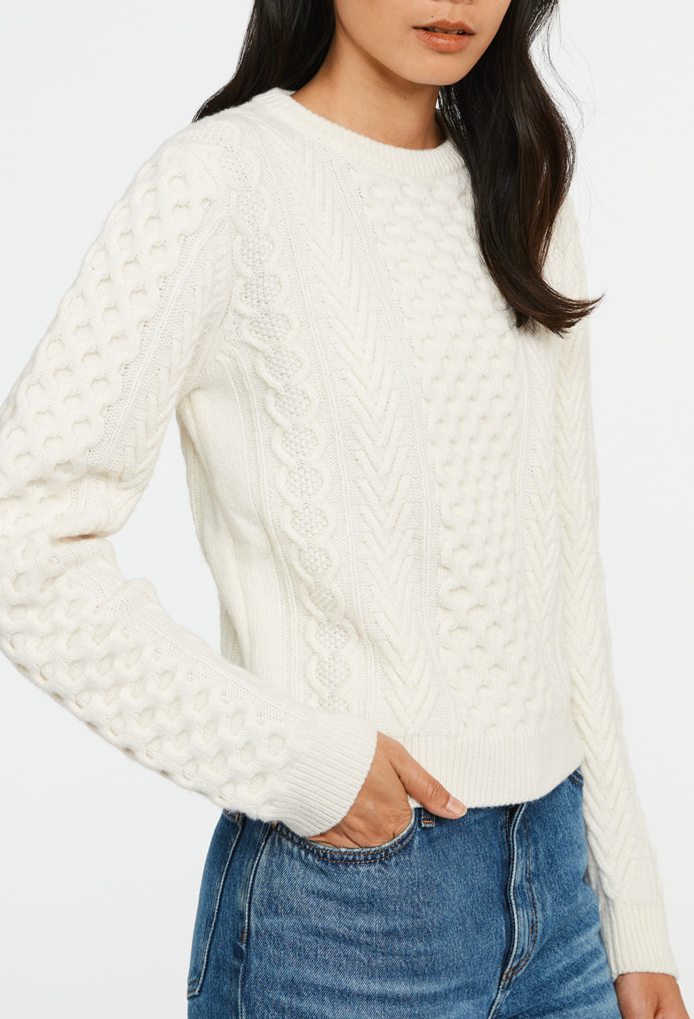 Pull torsadé écru Faume - seconde main