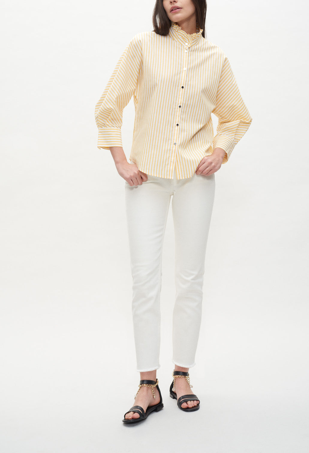 Chemise rayée à col froncé Faume - seconde main