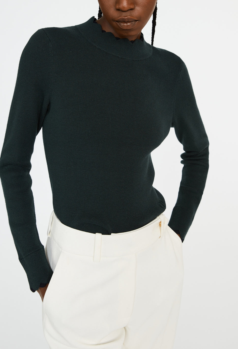 Pull bicolore à col coquille Faume - seconde main