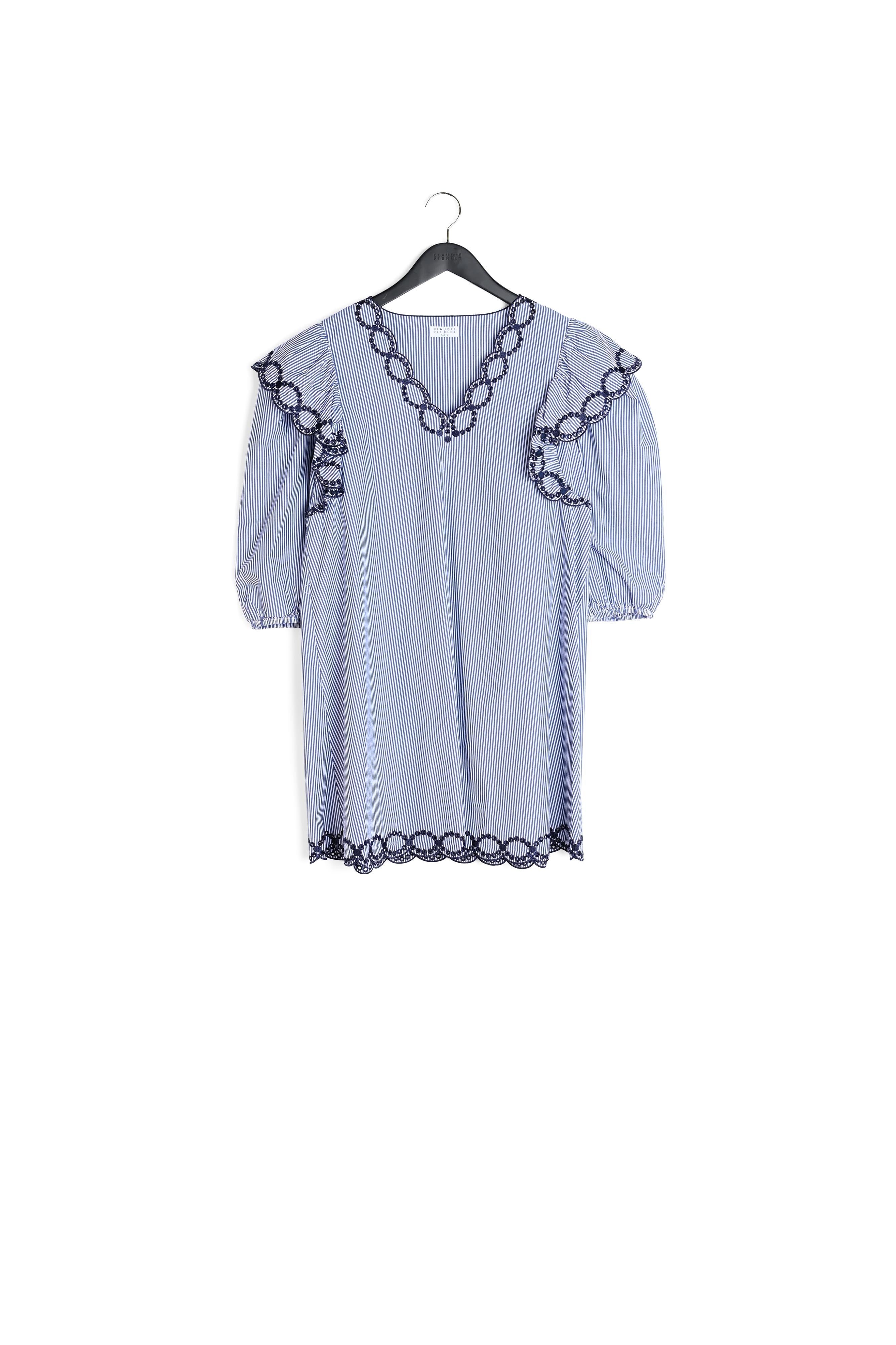 Robe trapèze brodée en coton biologique Faume - seconde main