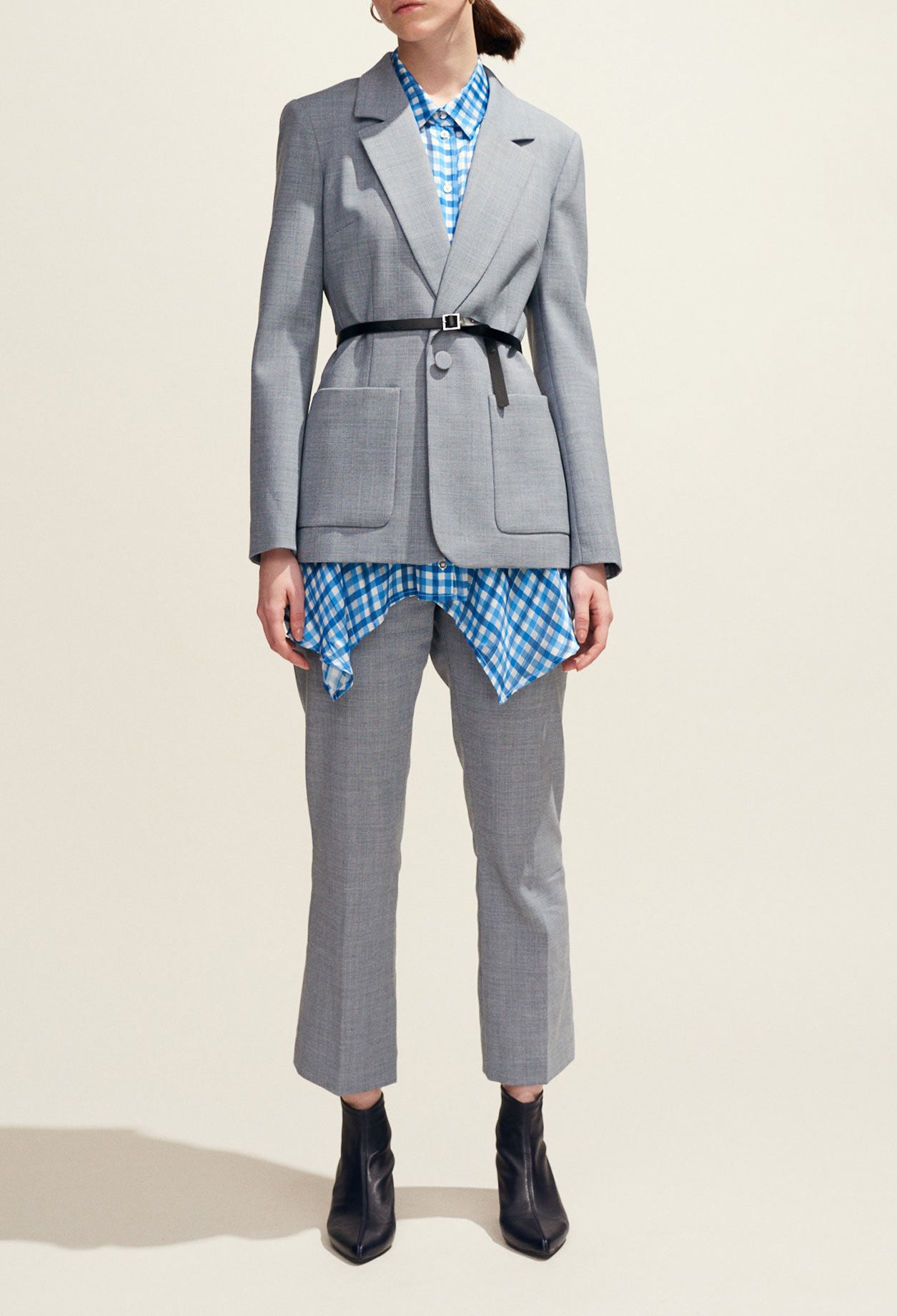 Veste tailleur gris chiné Faume - seconde main