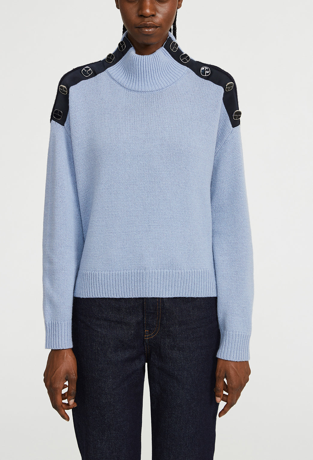 Pull à col cheminée bicolore Faume - seconde main