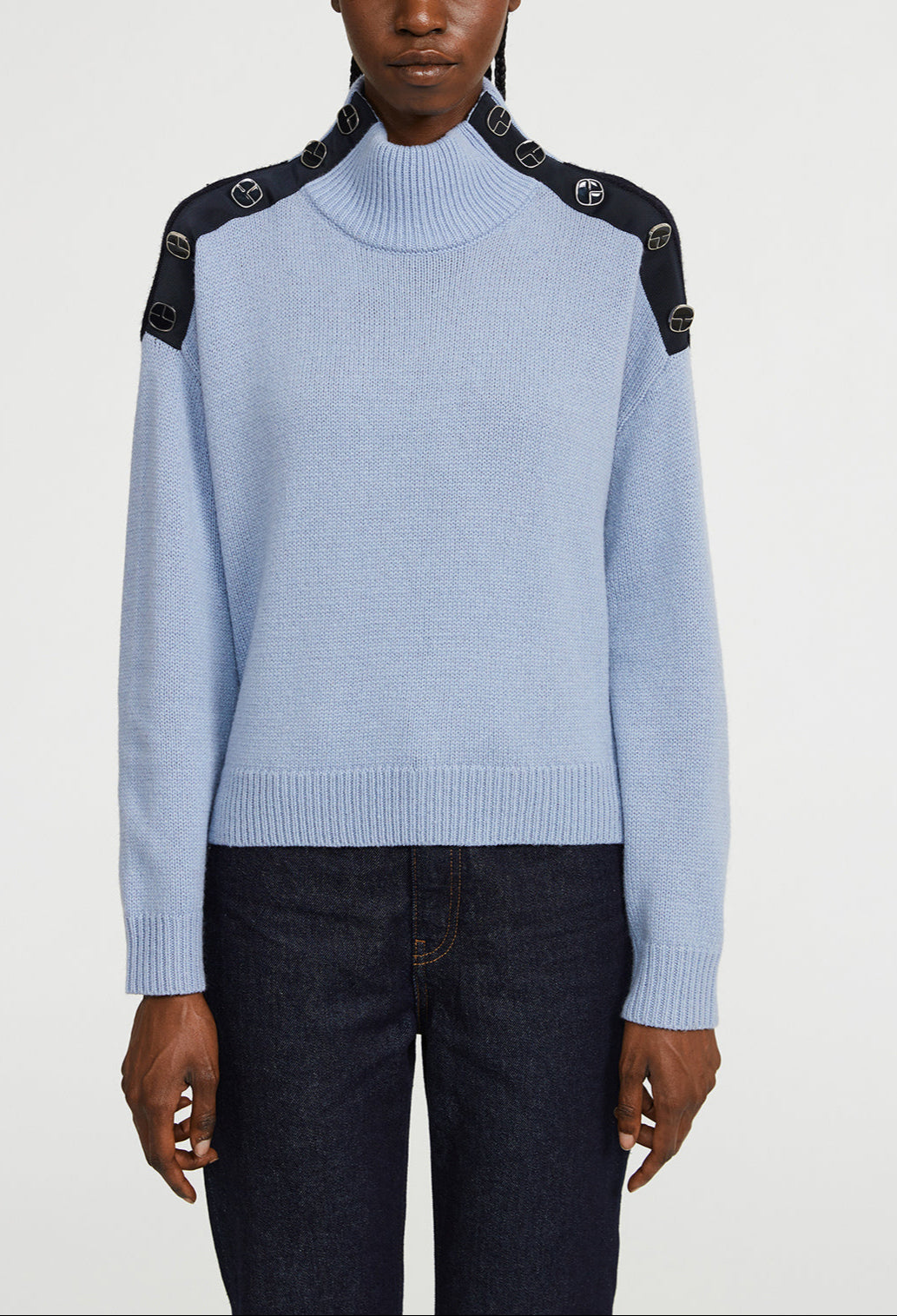 Pull à col cheminée bicolore Faume - seconde main