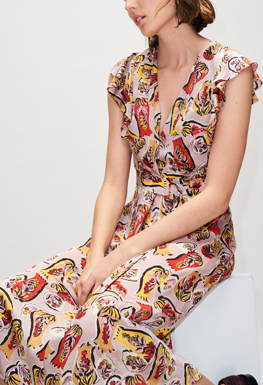 Robe portefeuille imprimée foulard Faume - seconde main