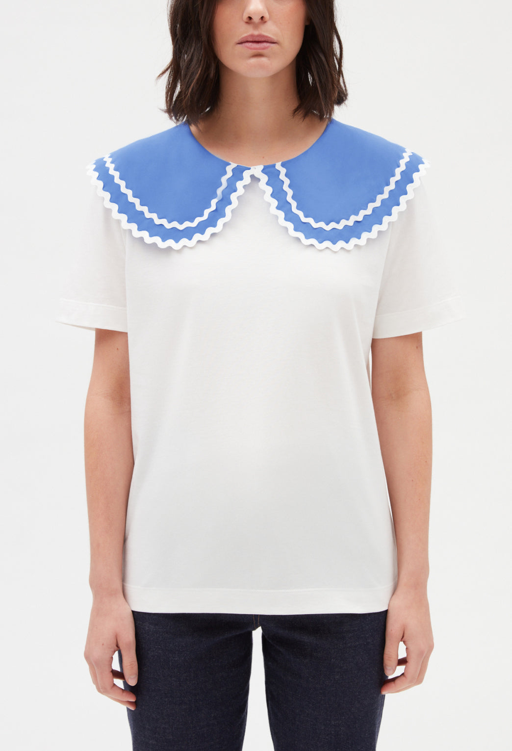 T-shirt col claudine écru Faume - seconde main