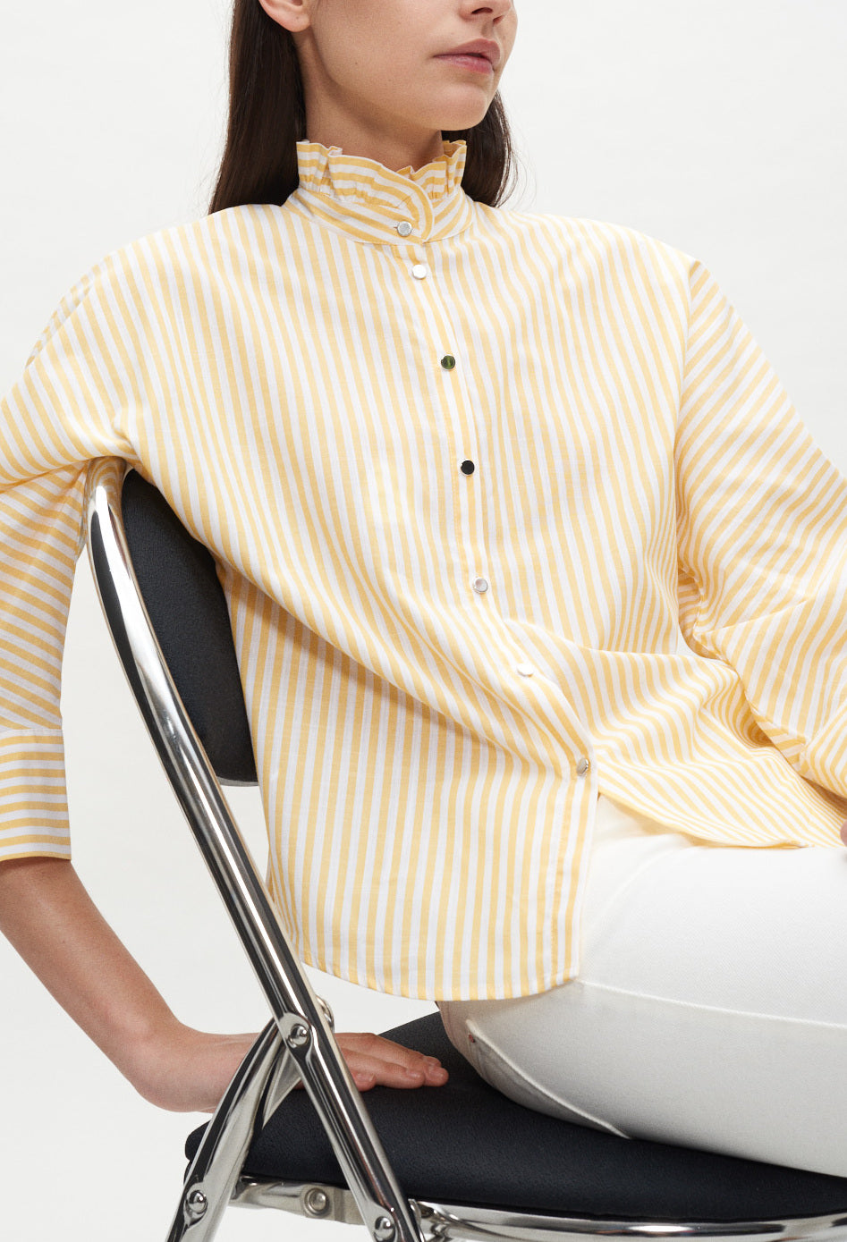 Chemise rayée à col froncé Faume - seconde main