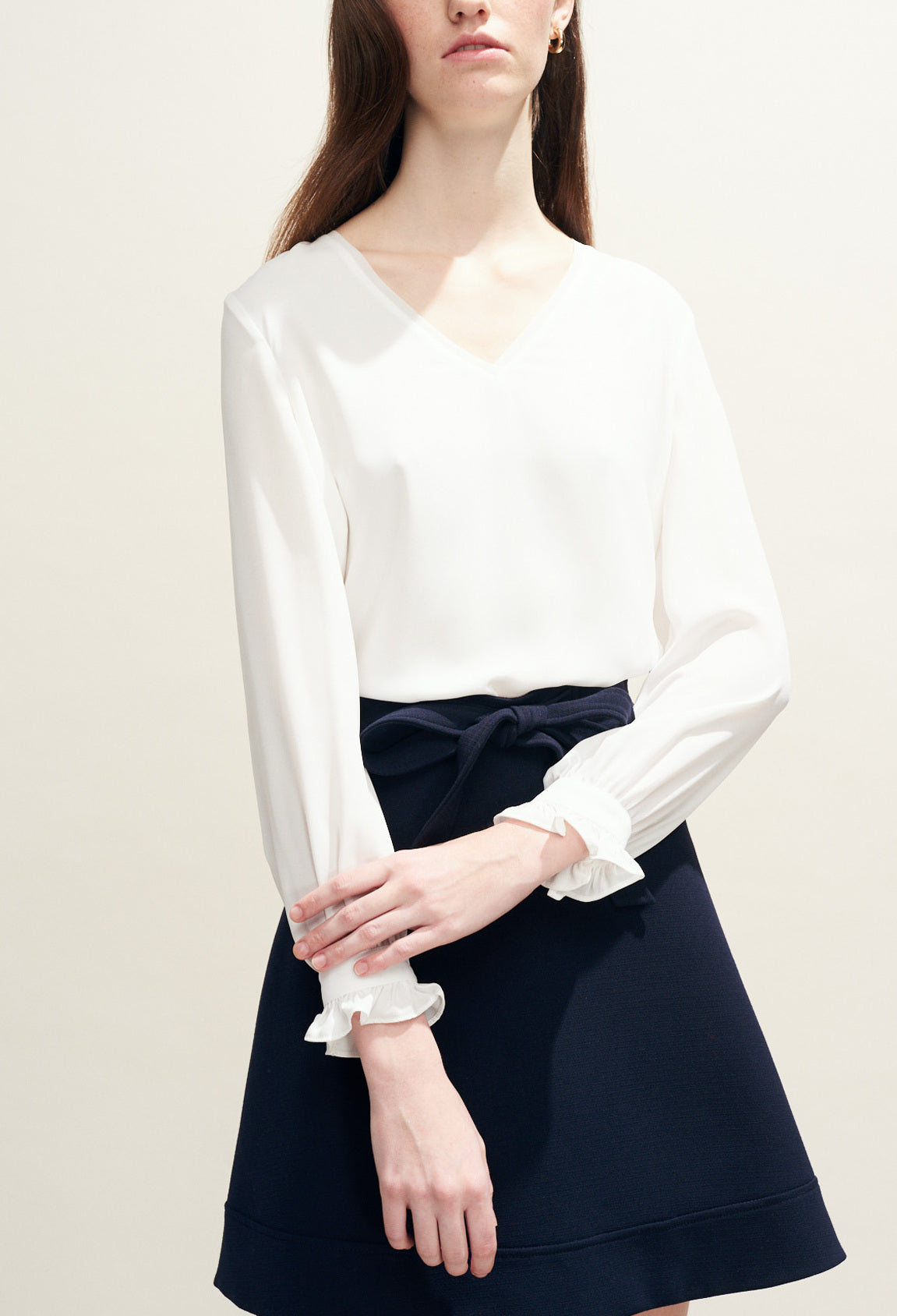 Jupe trapèze nouée à la taille Faume - seconde main