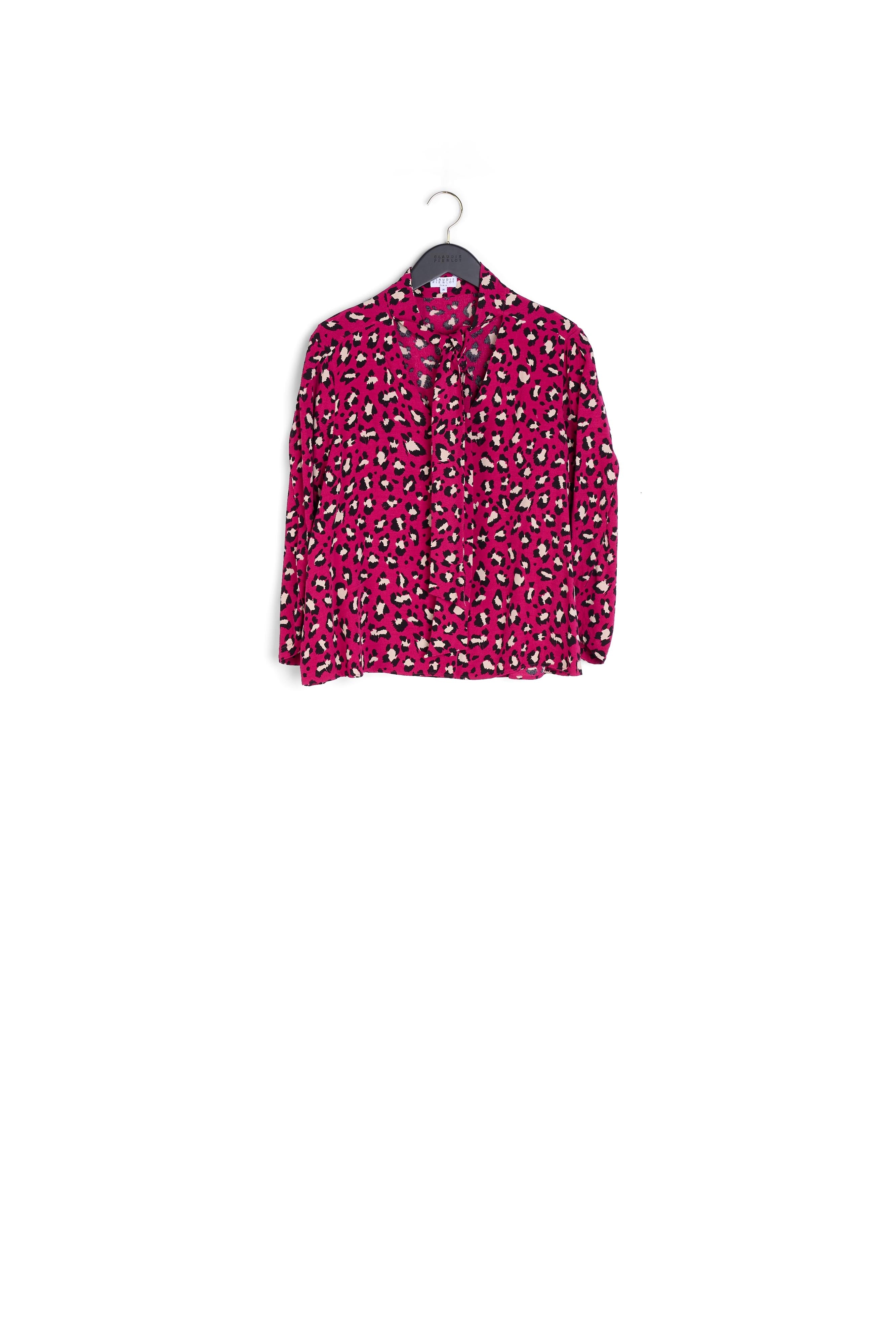 Chemise à col noué imprimé léopard Faume - seconde main