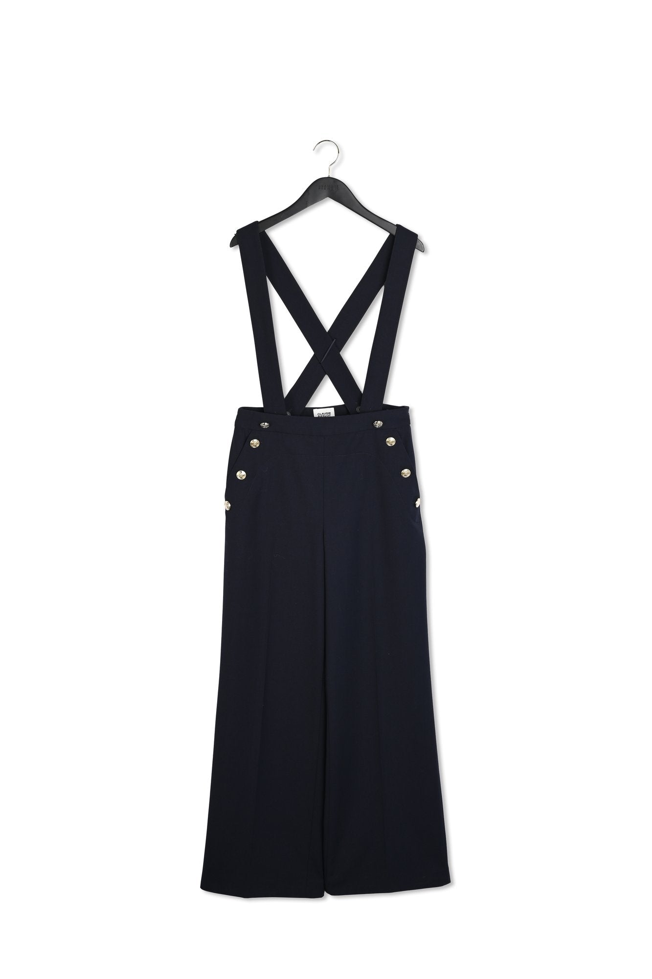 Pantalon marine à bretelles Faume - seconde main