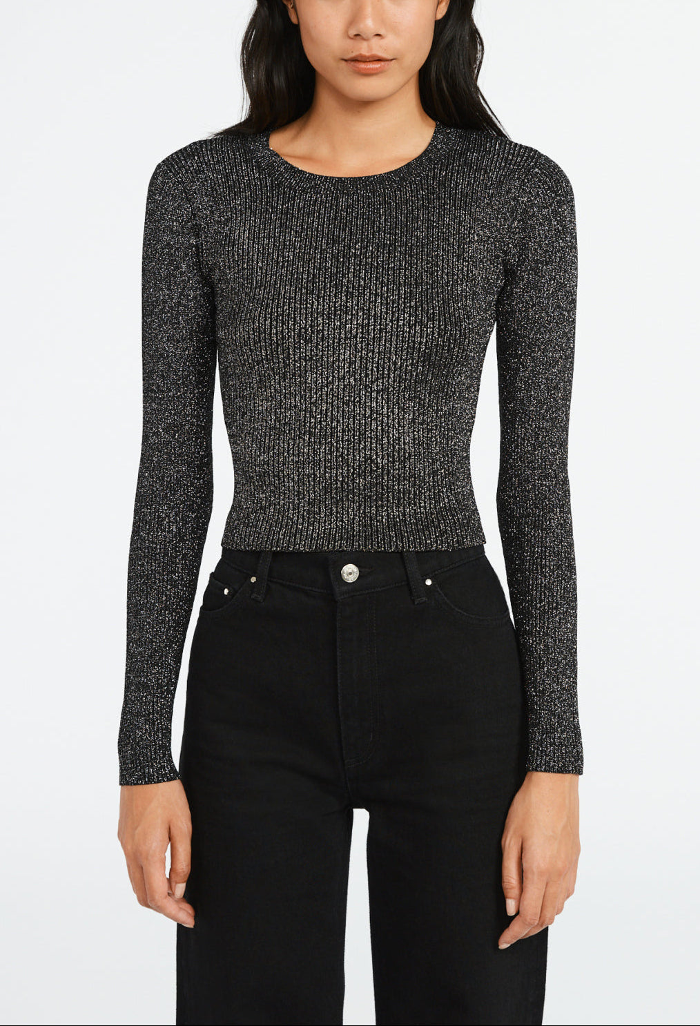 Pull argent maille scintillante Faume - seconde main